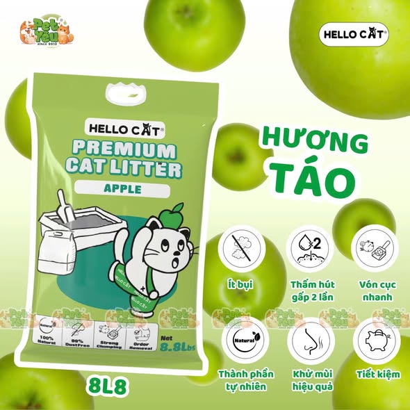 Cát đất sét dành cho mèo Hello Cat - 8L8