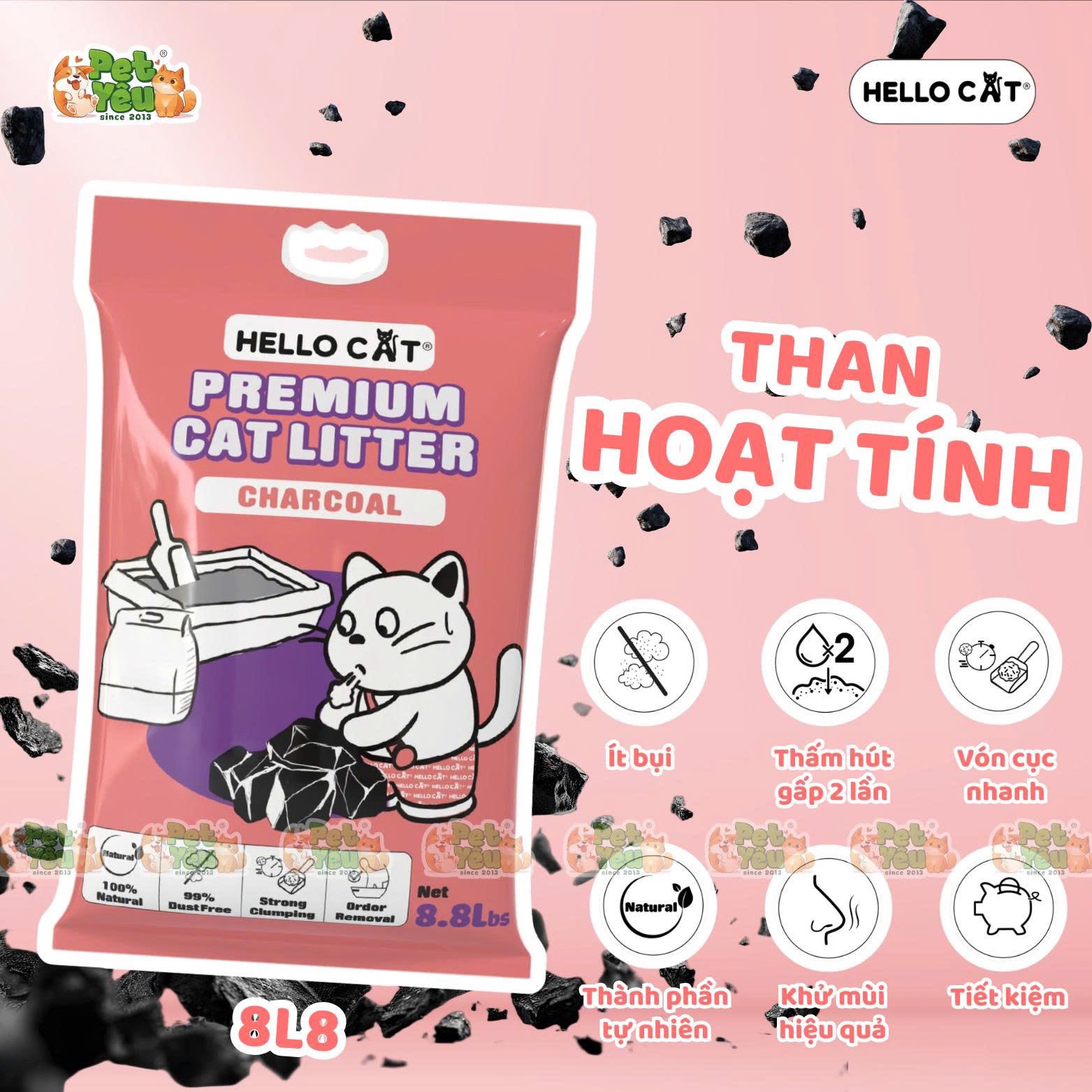 Cát đất sét dành cho mèo Hello Cat - 8L8