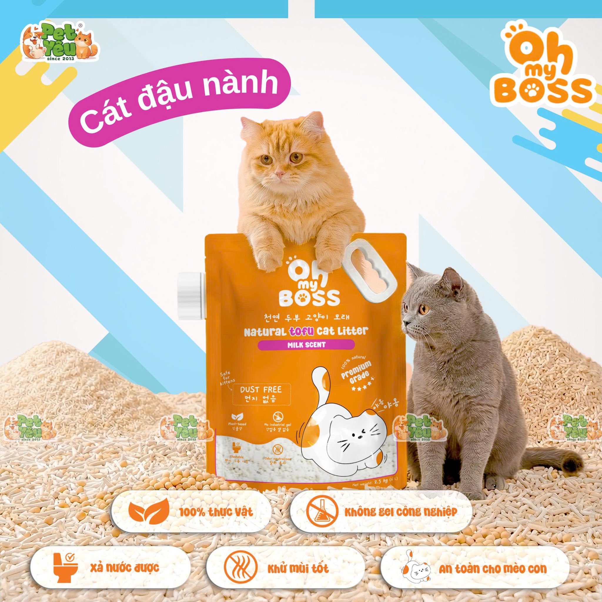 Cát vệ sinh Oh My Boss dành cho mèo - Túi 6L