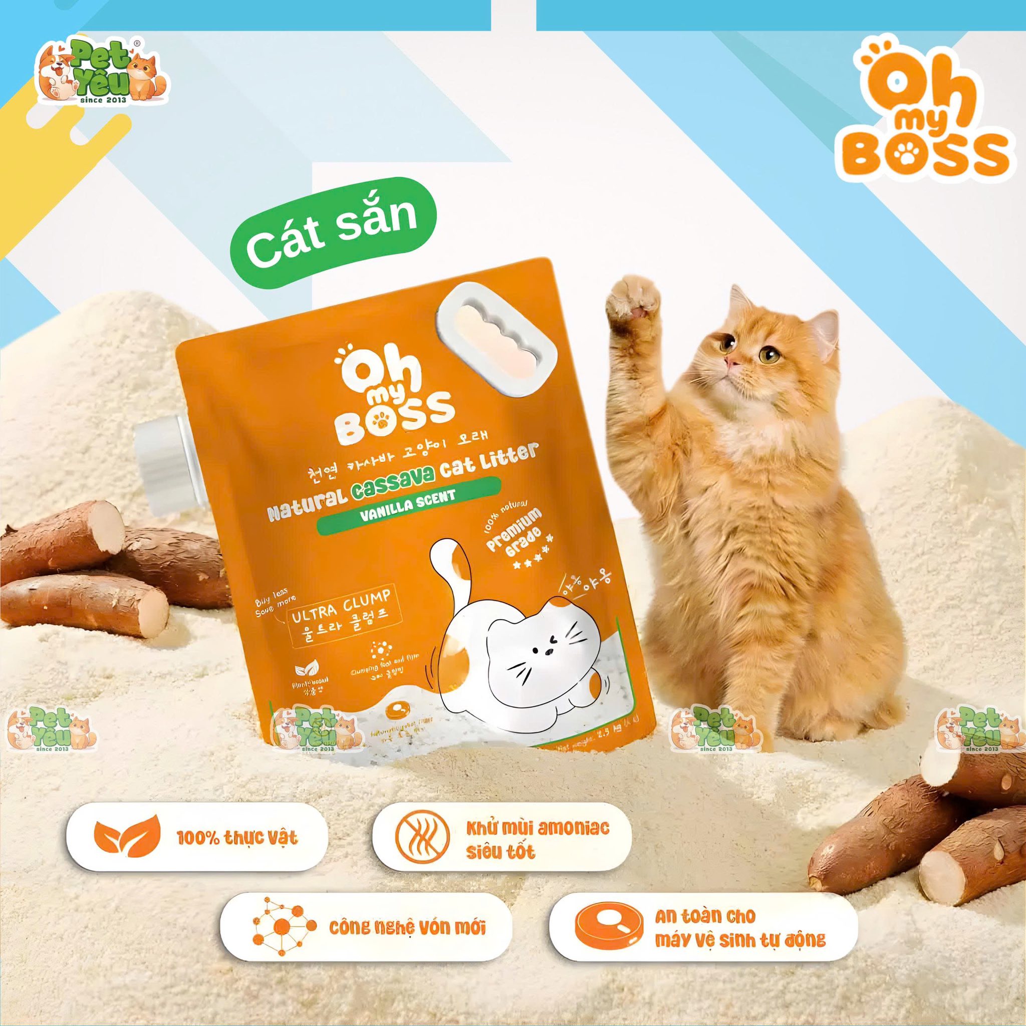 Cát vệ sinh Oh My Boss dành cho mèo - Túi 6L