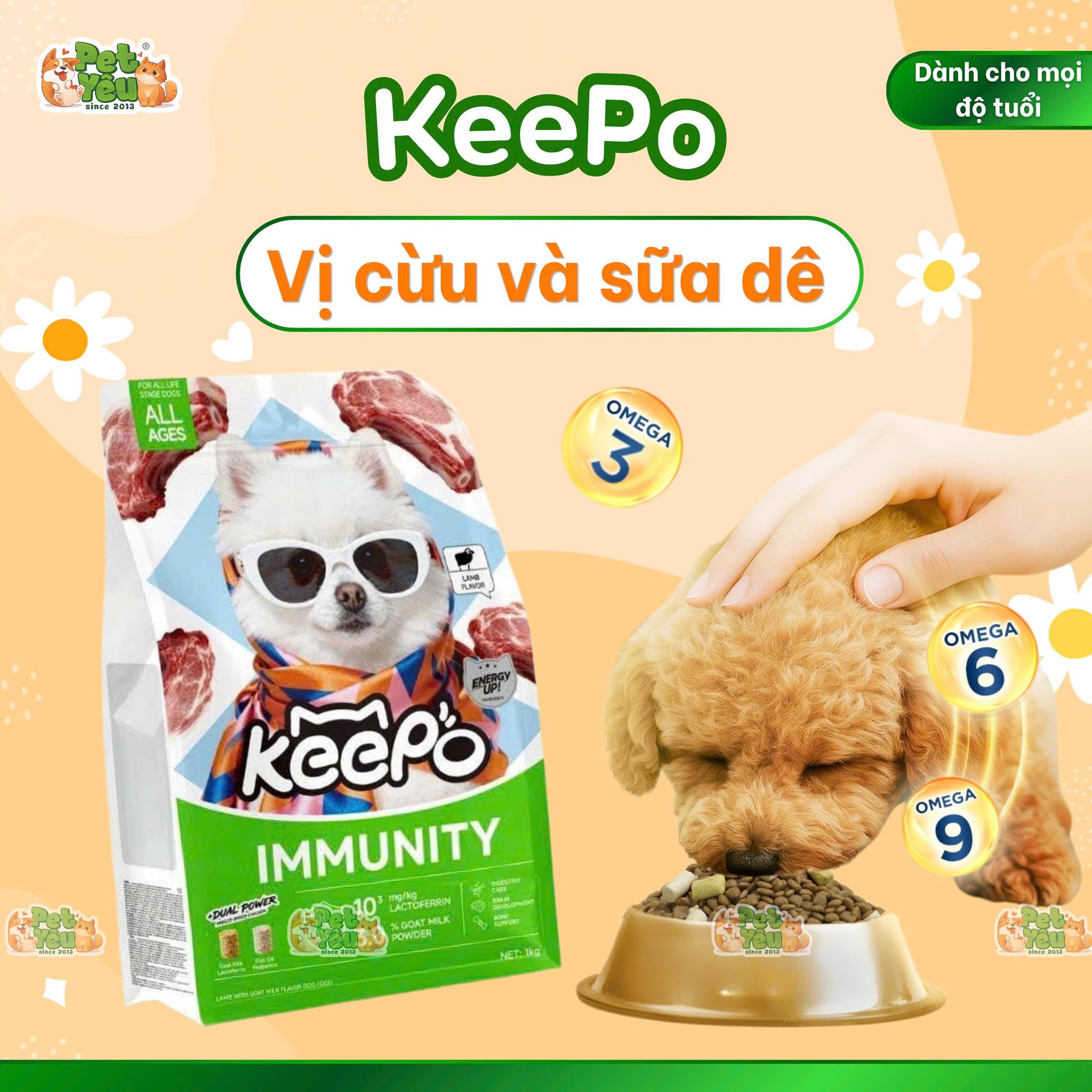 Thức ăn hạt KEEPO dành cho chó mọi độ tuổi- Túi 1Kg