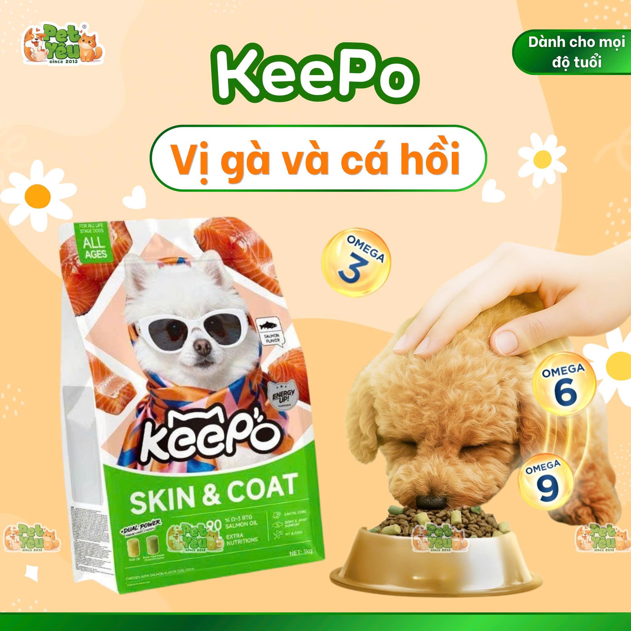 Thức ăn hạt KEEPO dành cho chó mọi độ tuổi- Túi 1Kg