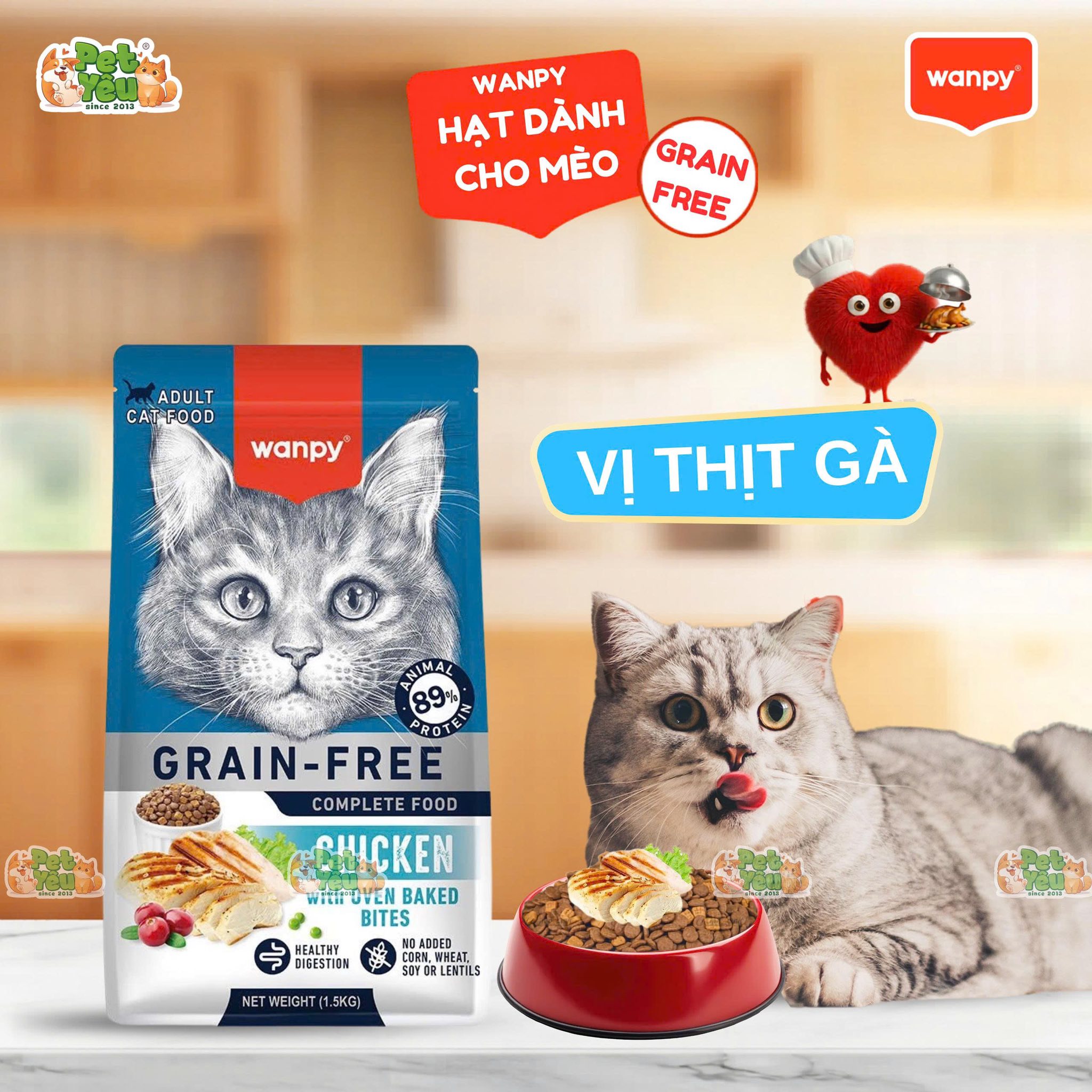 Hạt Wanpy Grain-Free cho mèo mọi lứa tuổi