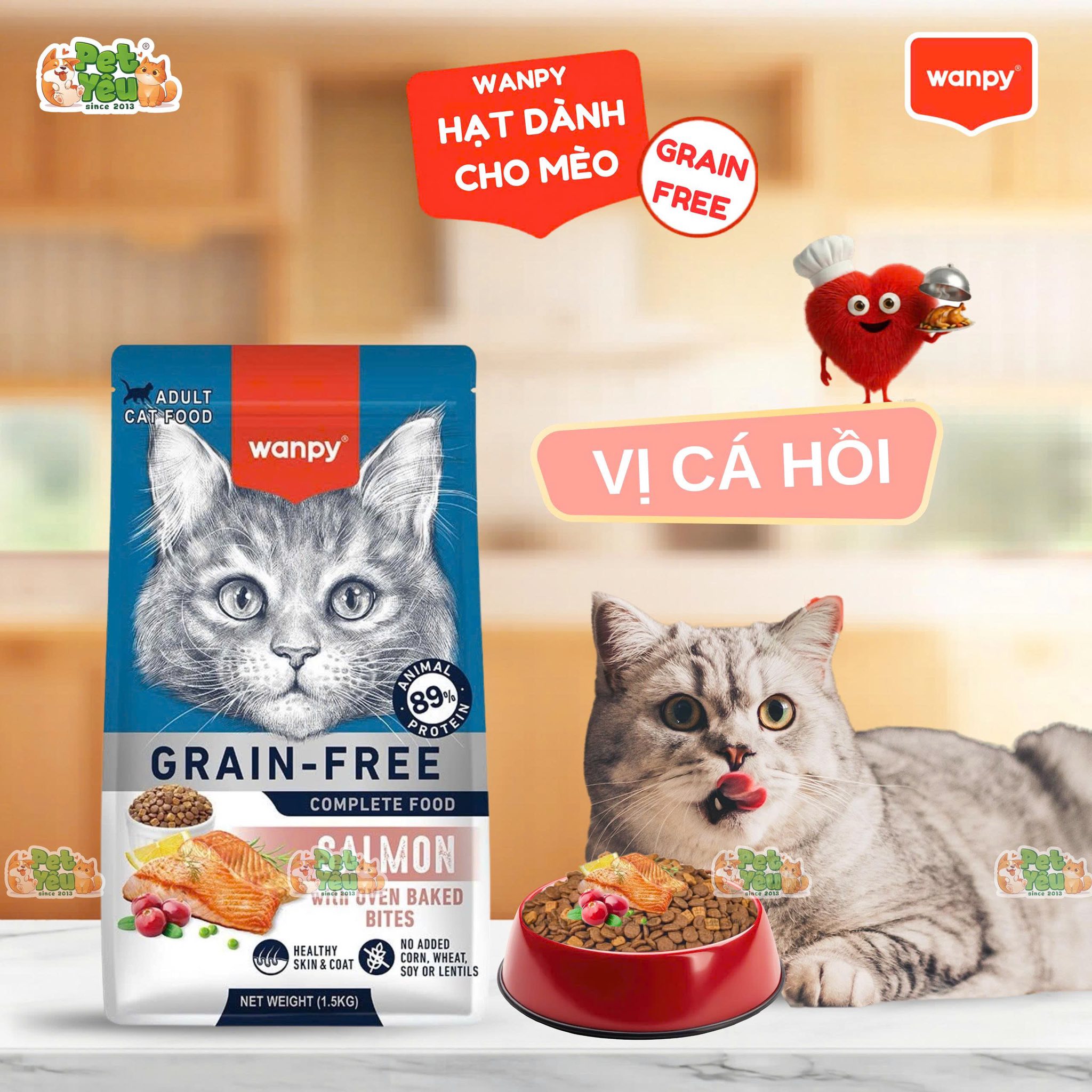 Hạt Wanpy Grain-Free cho mèo mọi lứa tuổi