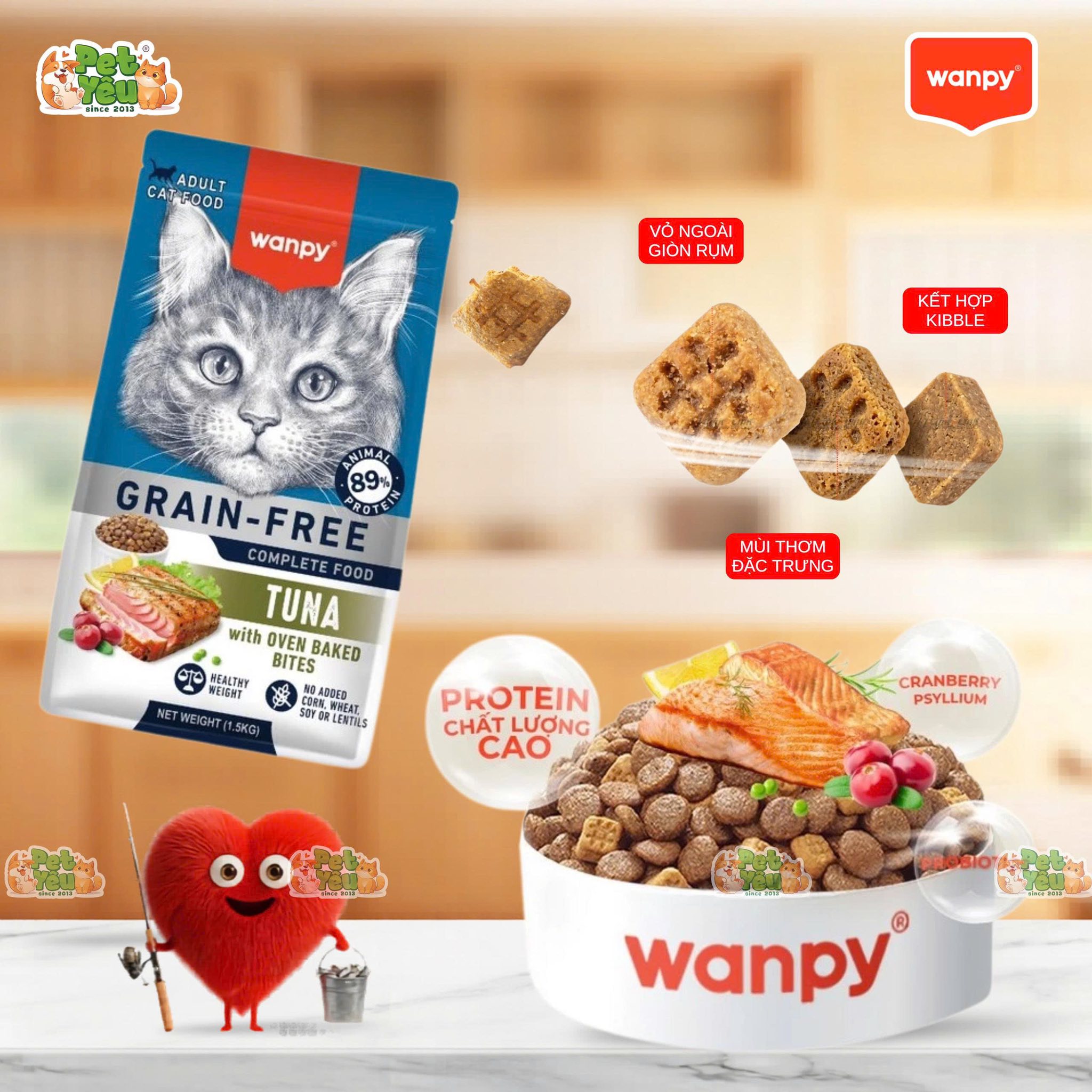 Hạt Wanpy Grain-Free cho mèo mọi lứa tuổi