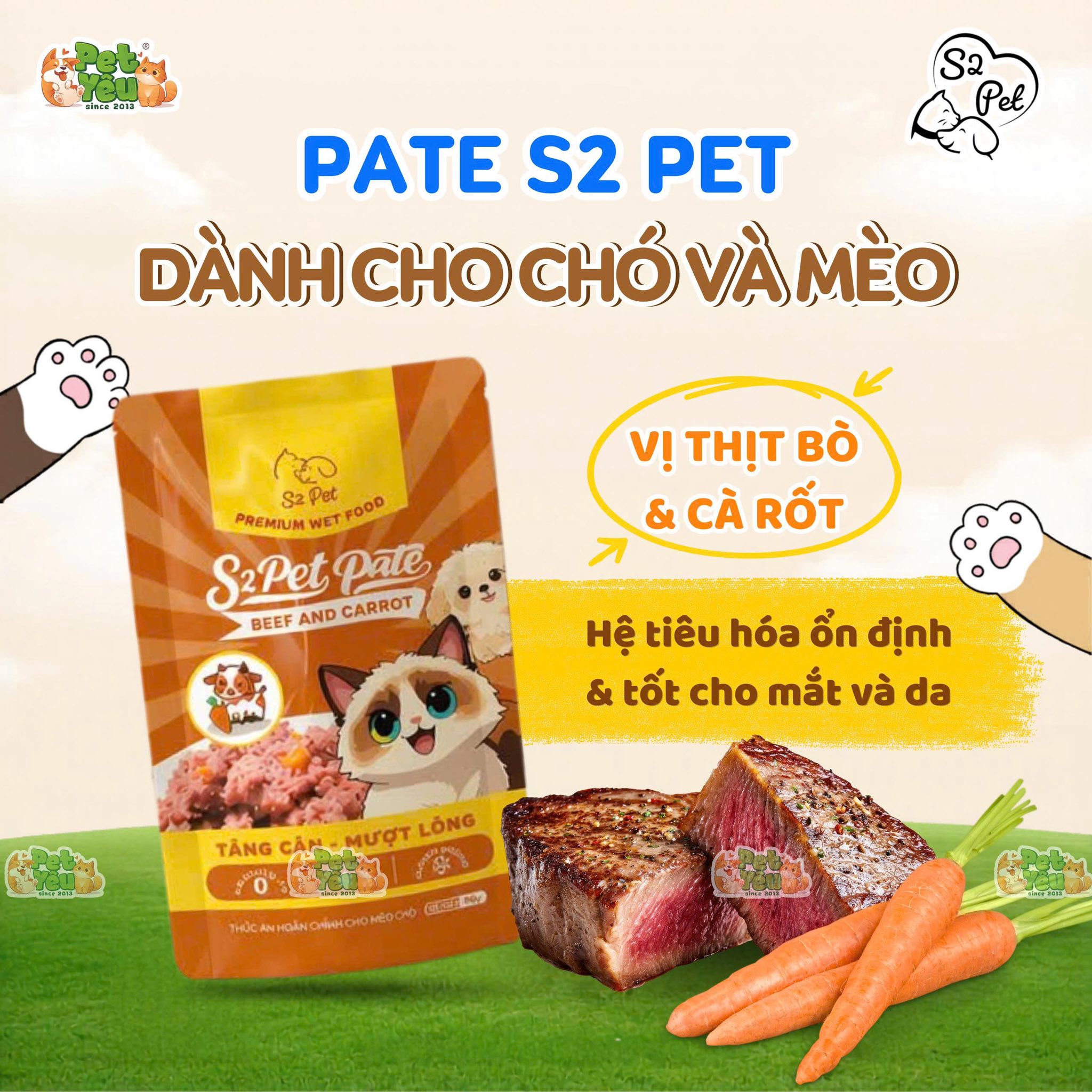  PATE S2PET DÀNH CHO CHÓ & MÈO - 85G