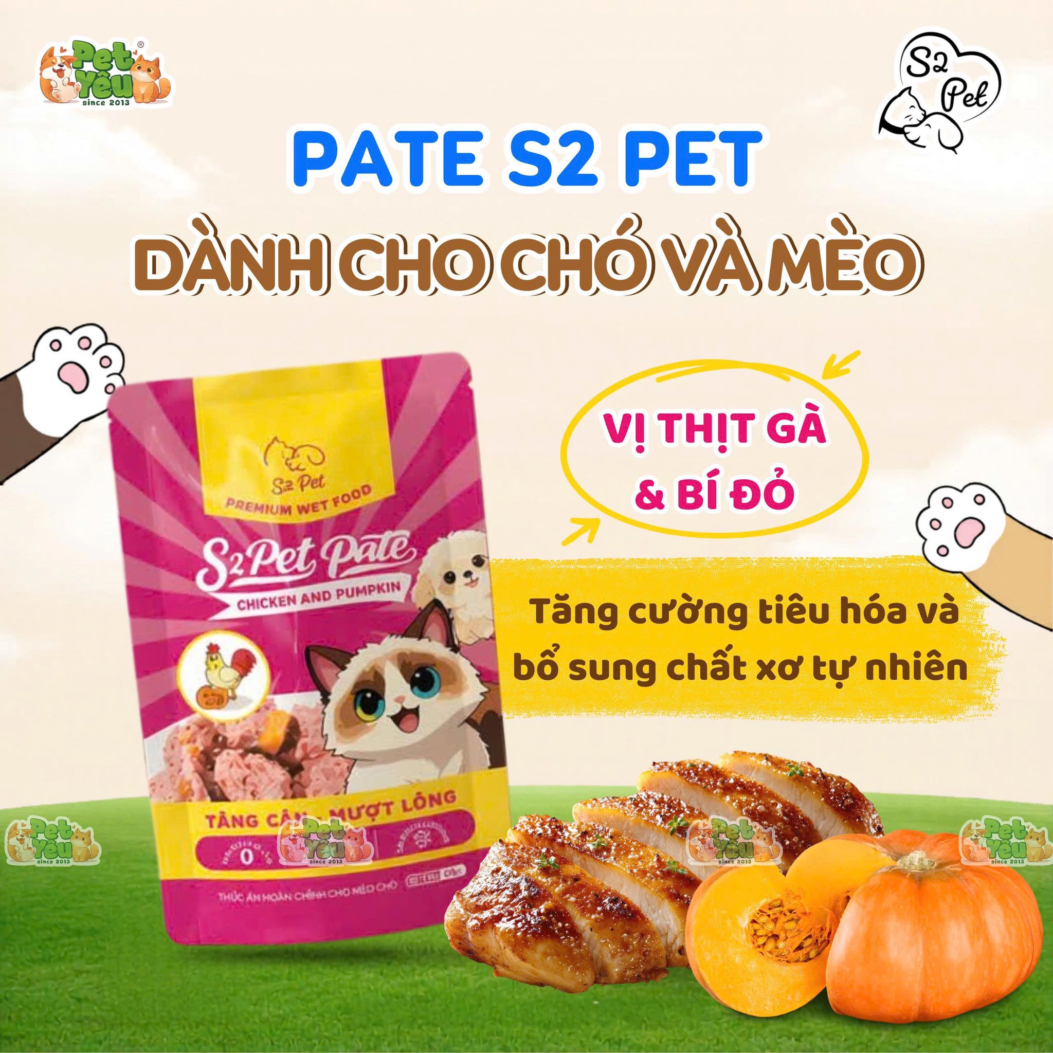  PATE S2PET DÀNH CHO CHÓ & MÈO - 85G