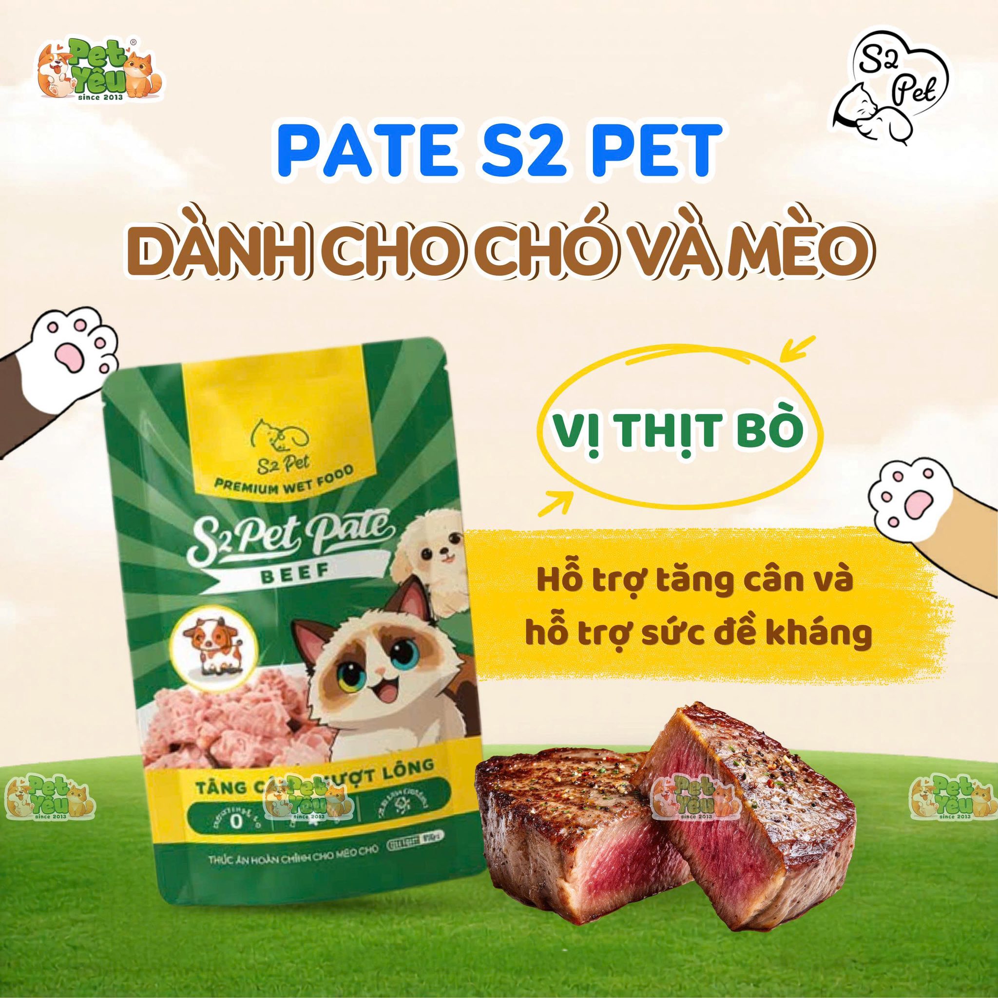 PATE S2PET DÀNH CHO CHÓ & MÈO - 85G