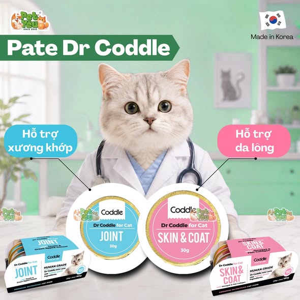 Pate chức năng Dr Coddle dành cho mèo trên 3 tháng tuổi - Lốc 6 hộp / Hộp 30 g