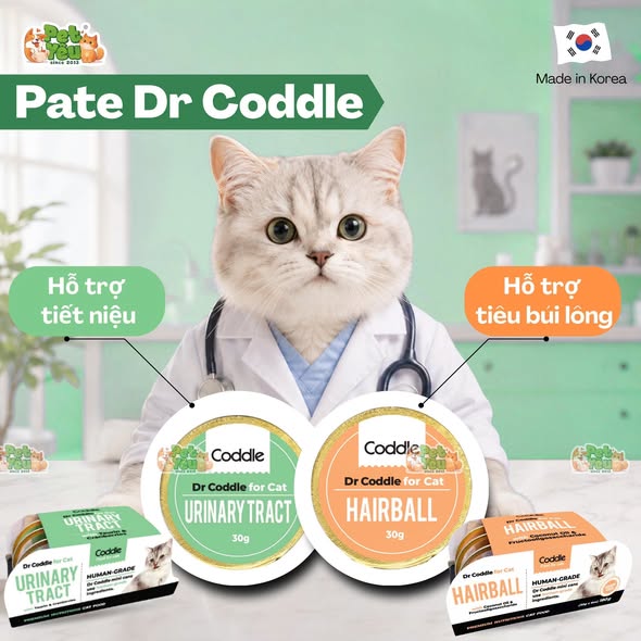 Pate chức năng Dr Coddle dành cho mèo trên 3 tháng tuổi - Lốc 6 hộp / Hộp 30 g