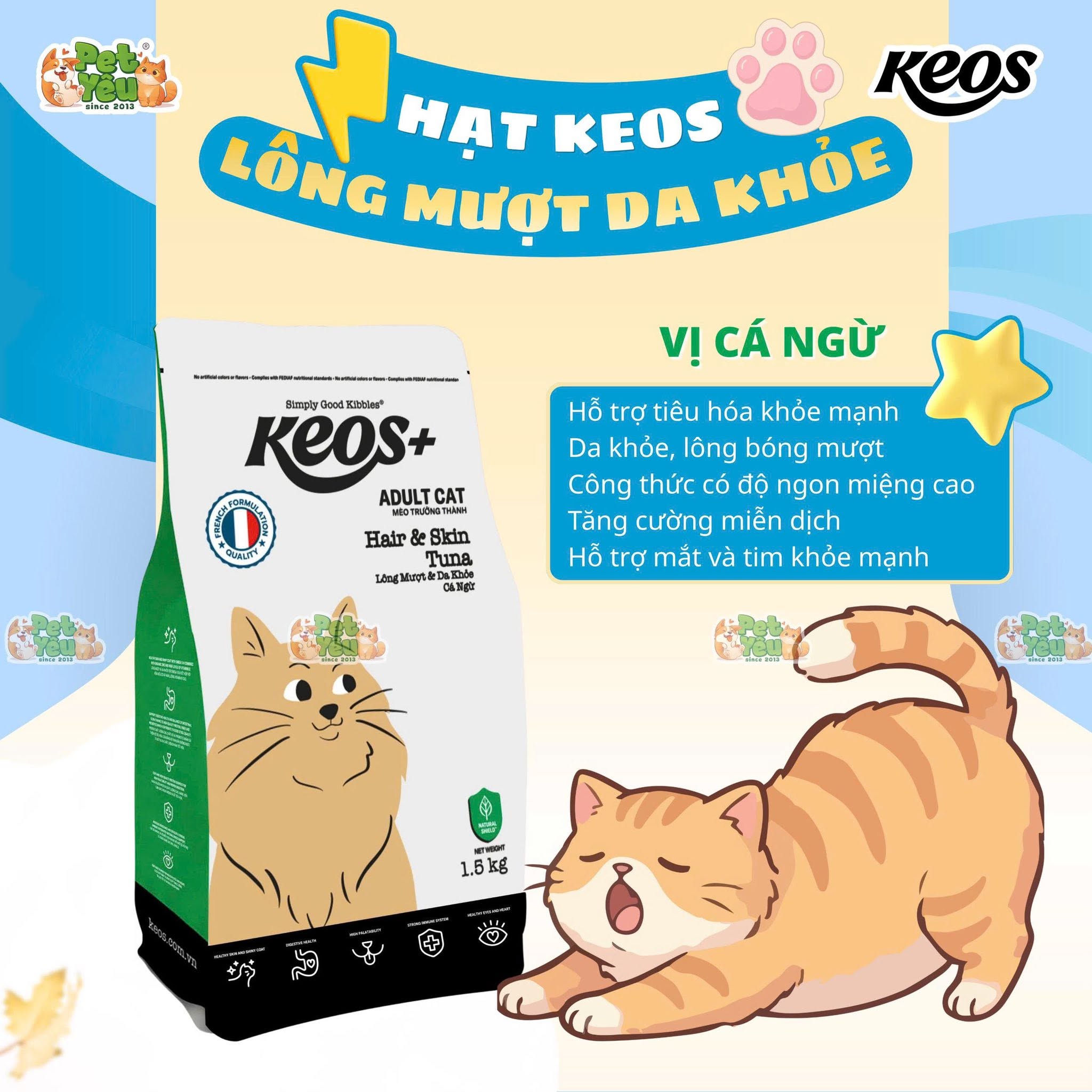 Thức ăn hạt dành cho mèo KEOS