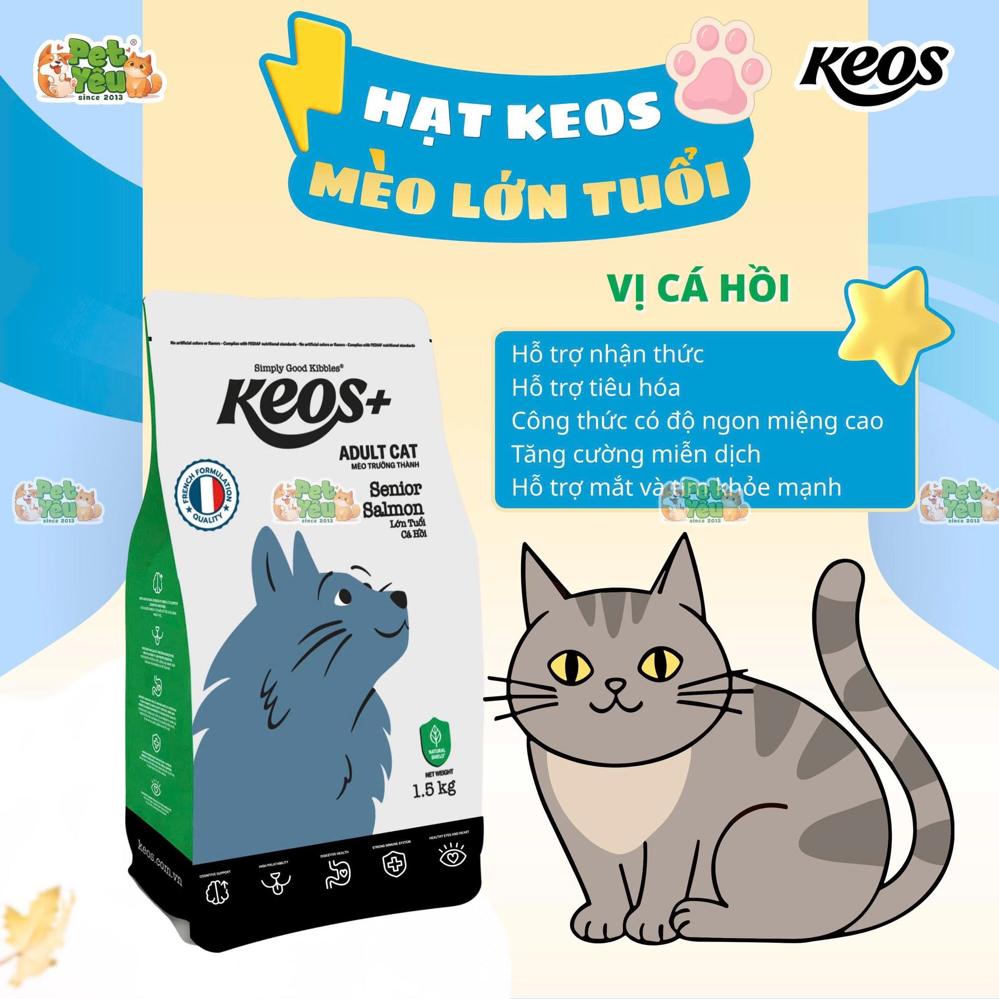 Thức ăn hạt dành cho mèo KEOS