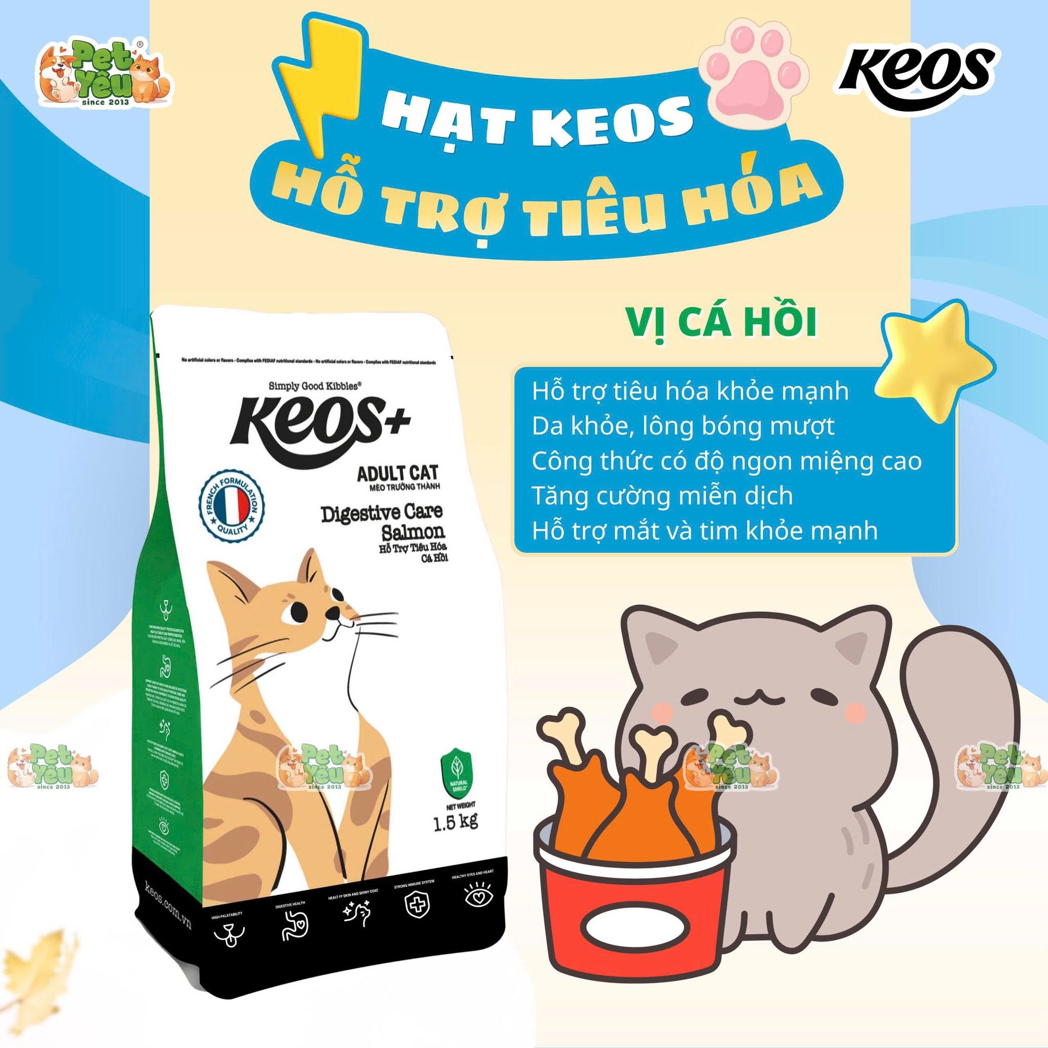 Thức ăn hạt dành cho mèo KEOS