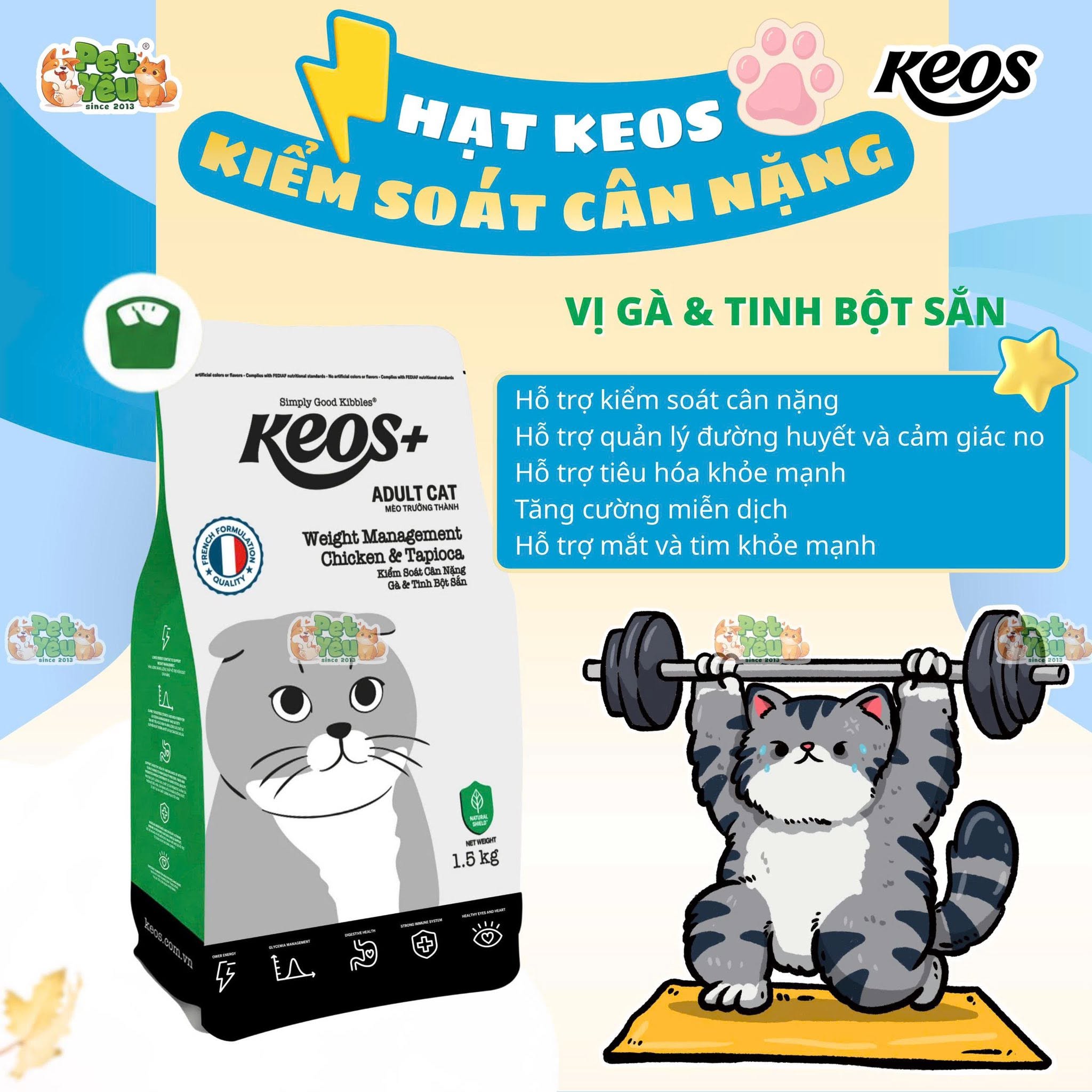 Thức ăn hạt dành cho mèo KEOS