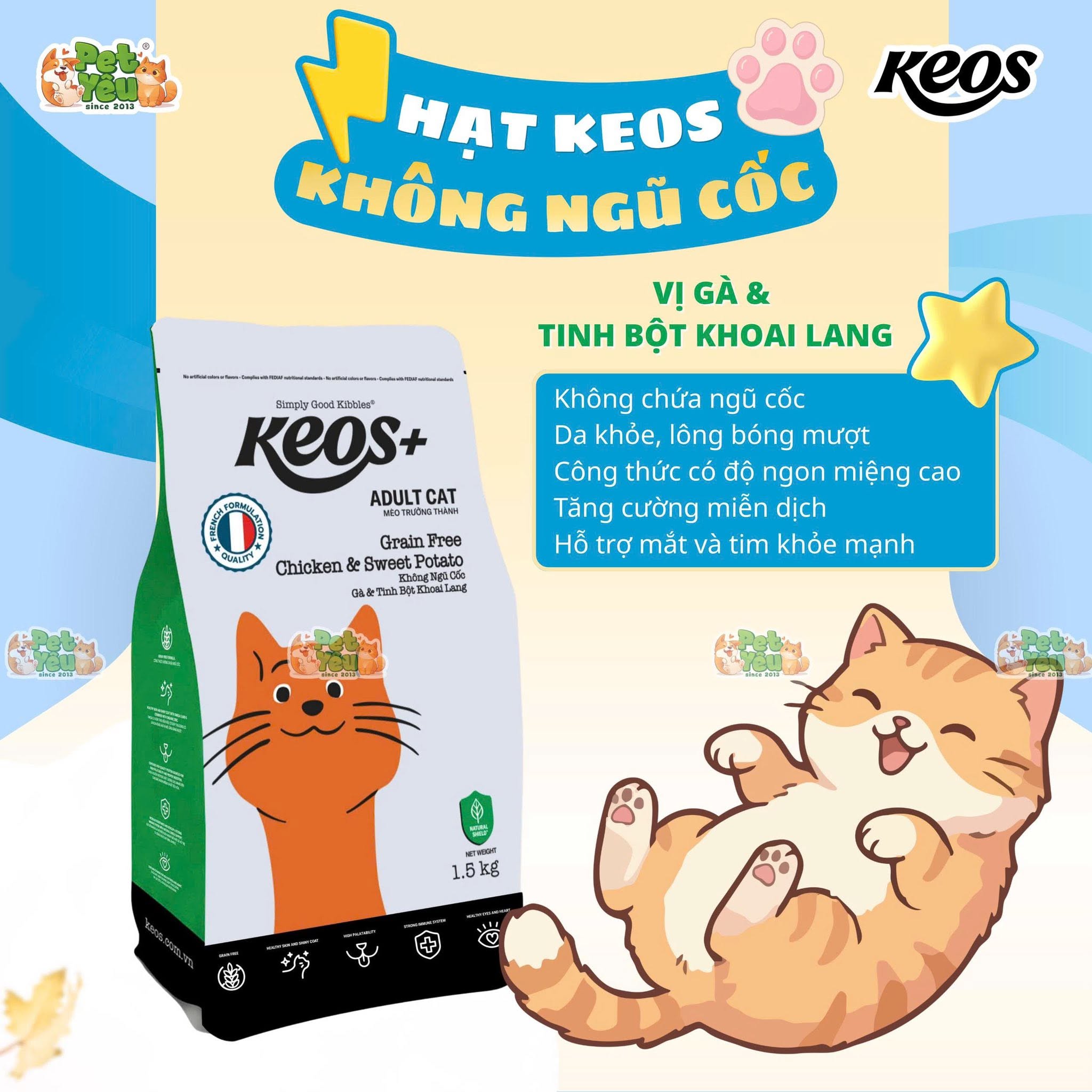 Thức ăn hạt dành cho mèo KEOS