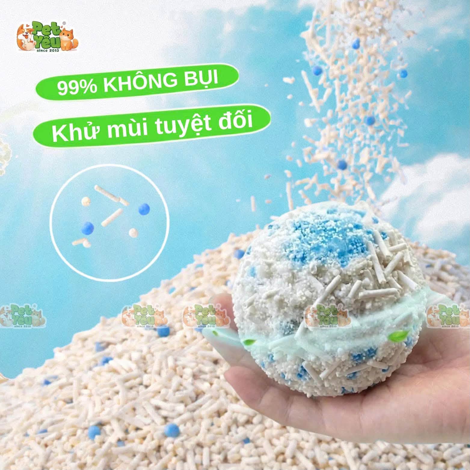 Cát vệ sinh mèo Miaomi Mix Cát đậu nành & cát sắn - Túi 2,5Kg