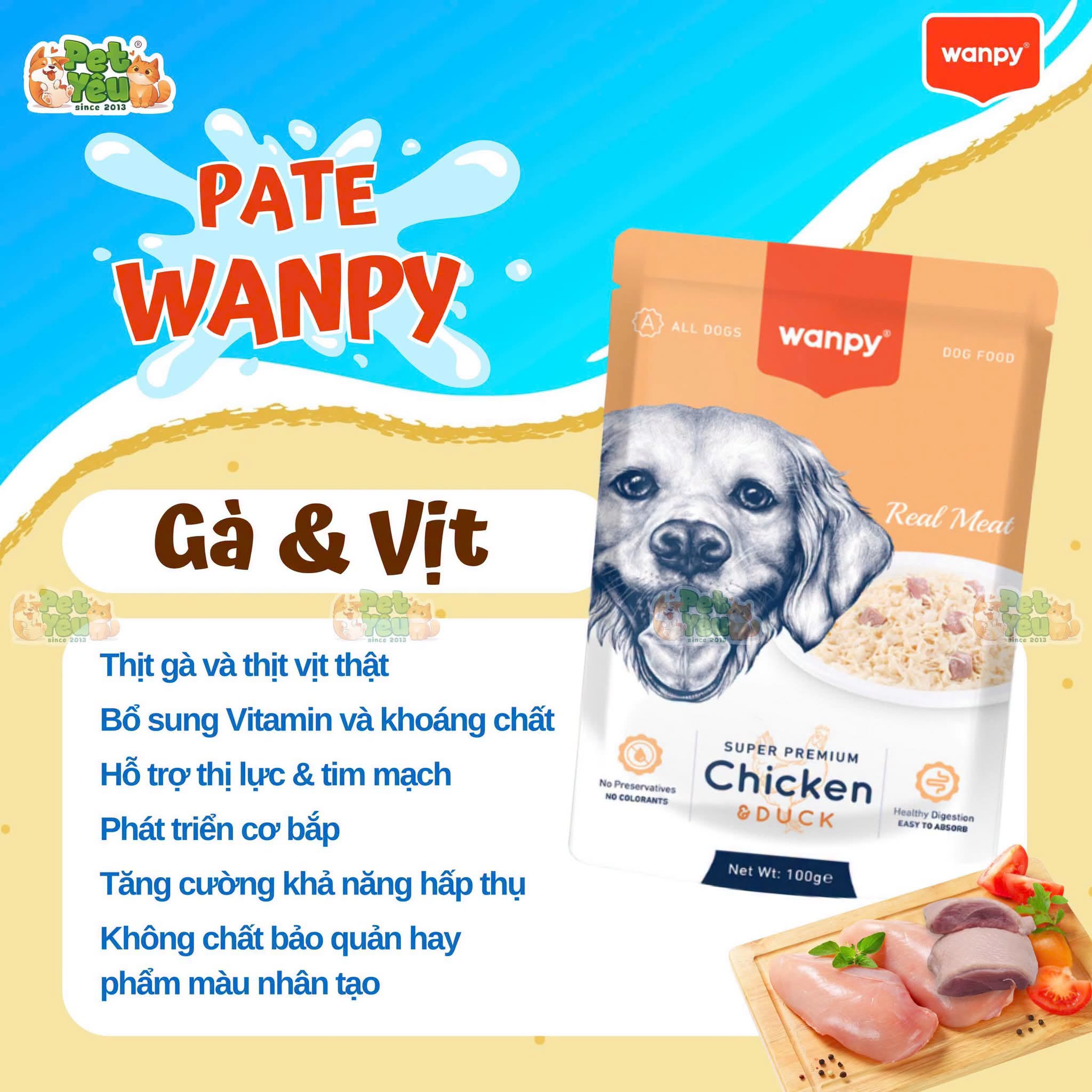 Pate Wanpy Real Meat dành cho chó - 100G