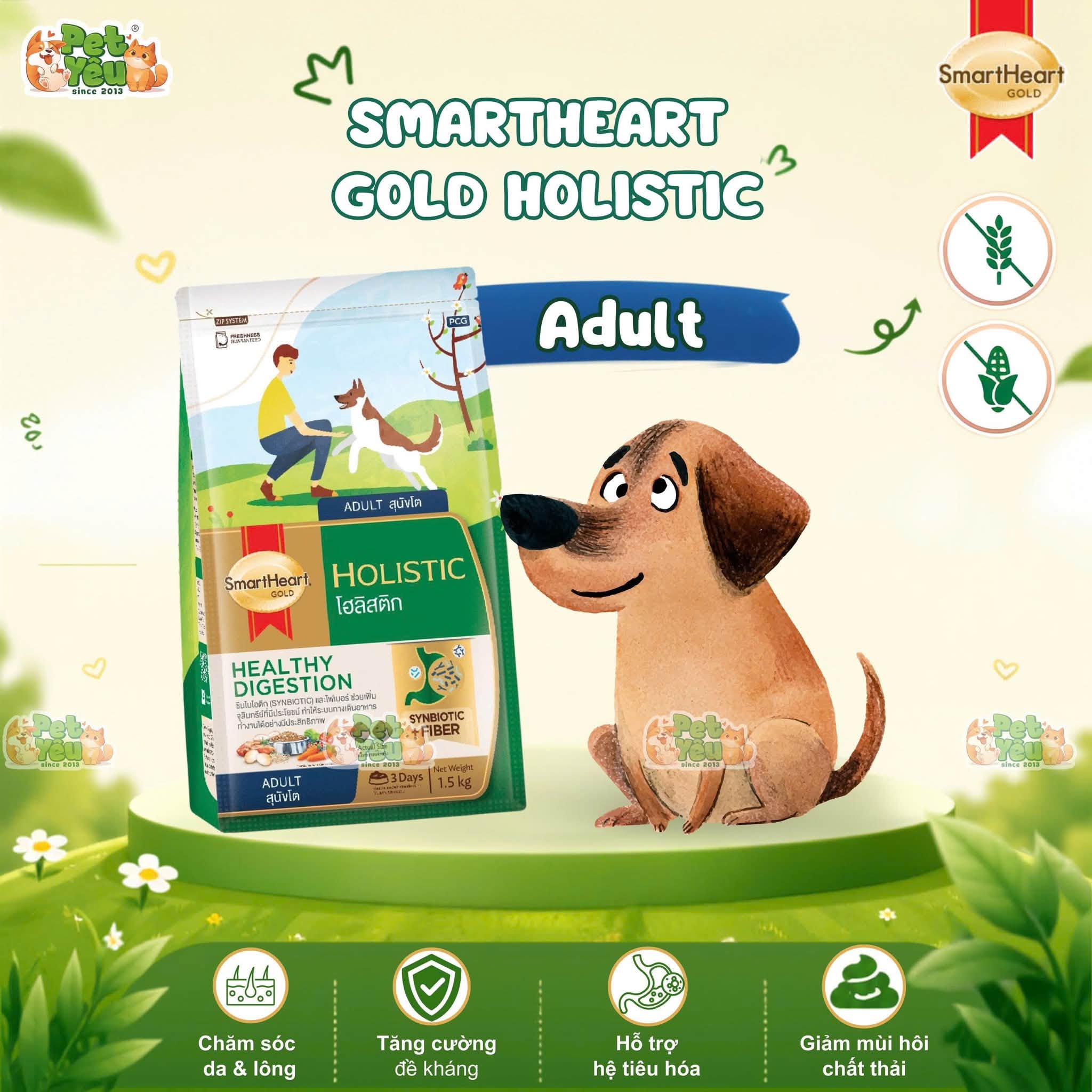 Hạt Cho Chó Smartheart Gold Holistic Giảm Vết Ố Mắt