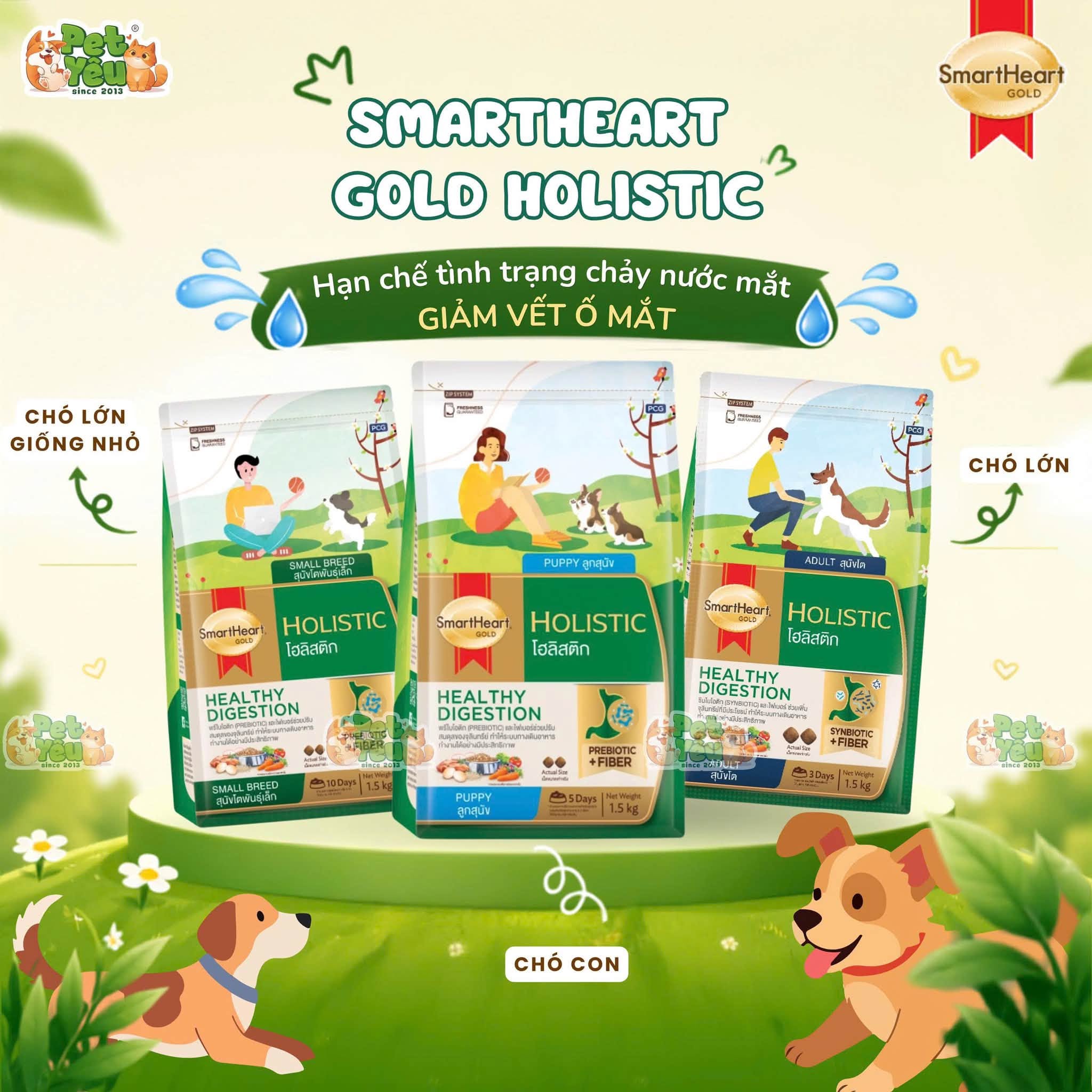 Hạt Cho Chó Smartheart Gold Holistic Giảm Vết Ố Mắt