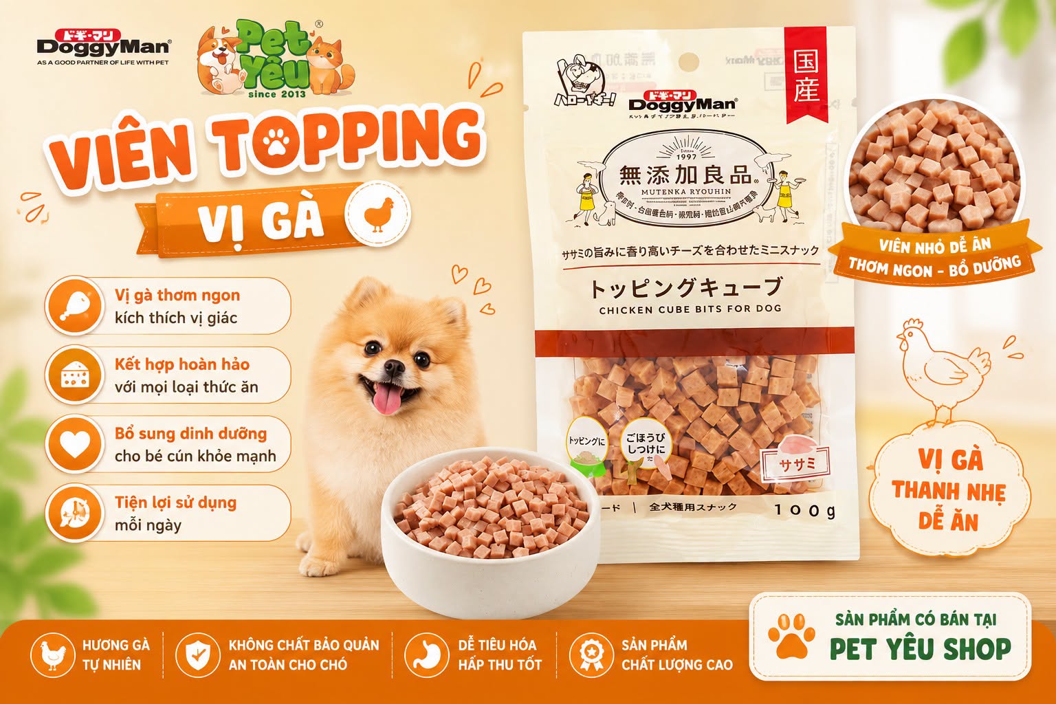 Viên Topping Thịt DoggyMan Cho Chó
