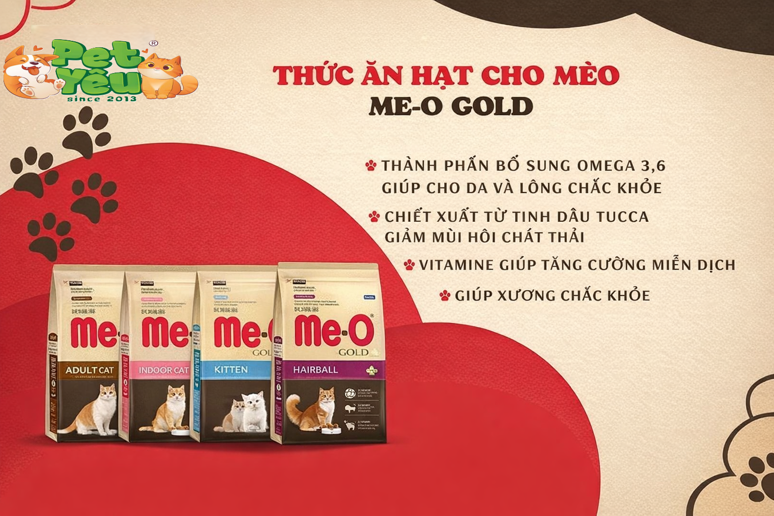 Thức ăn hạt dành cho mèo Me-O Gold