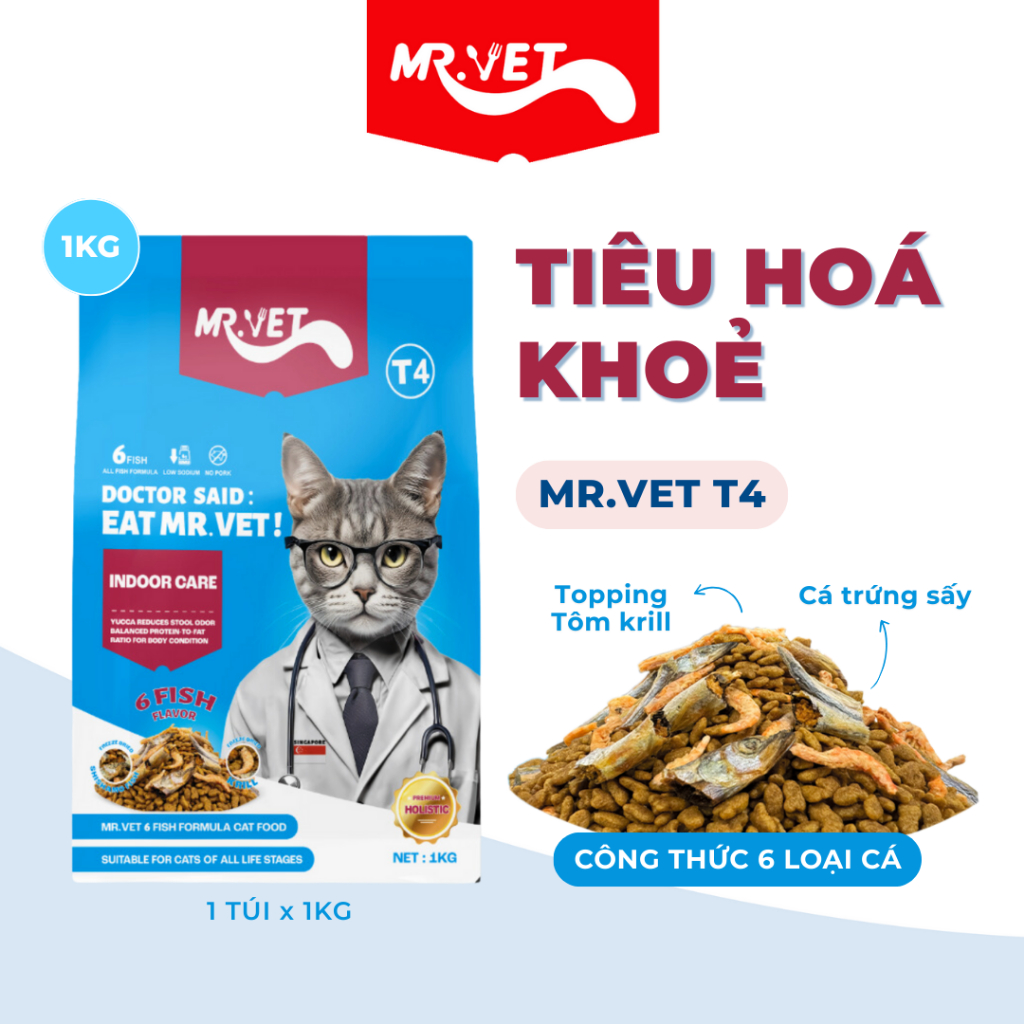 Thức ăn hạt MR.VET dành cho mèo đến từ Singapore