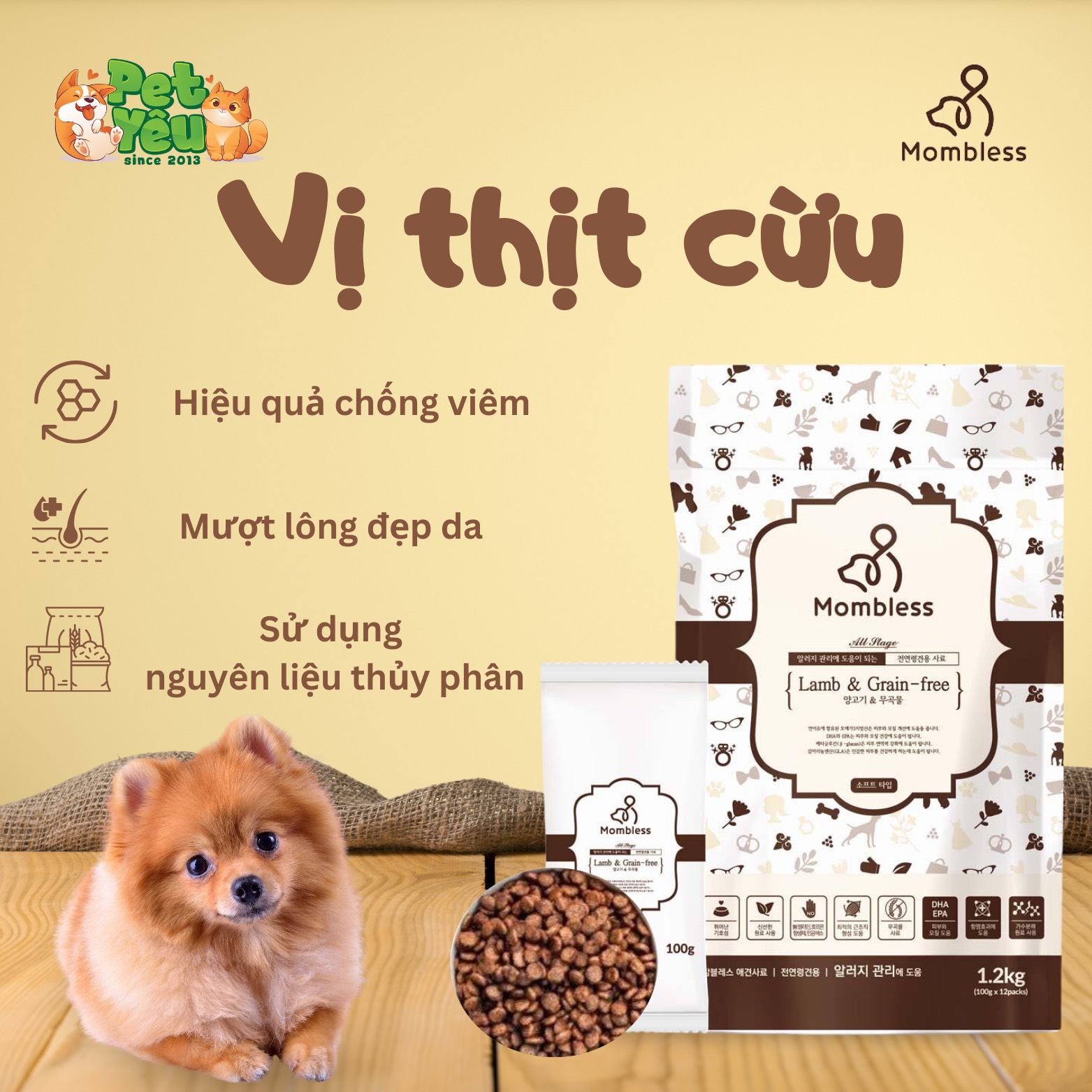 Thức ăn hạt mềm Mombless dành cho chó