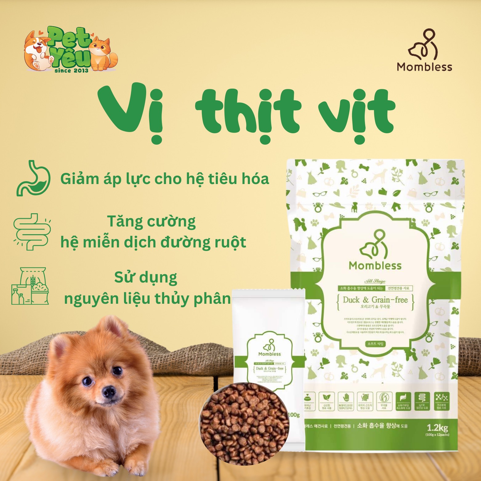 Thức ăn hạt mềm Mombless dành cho chó
