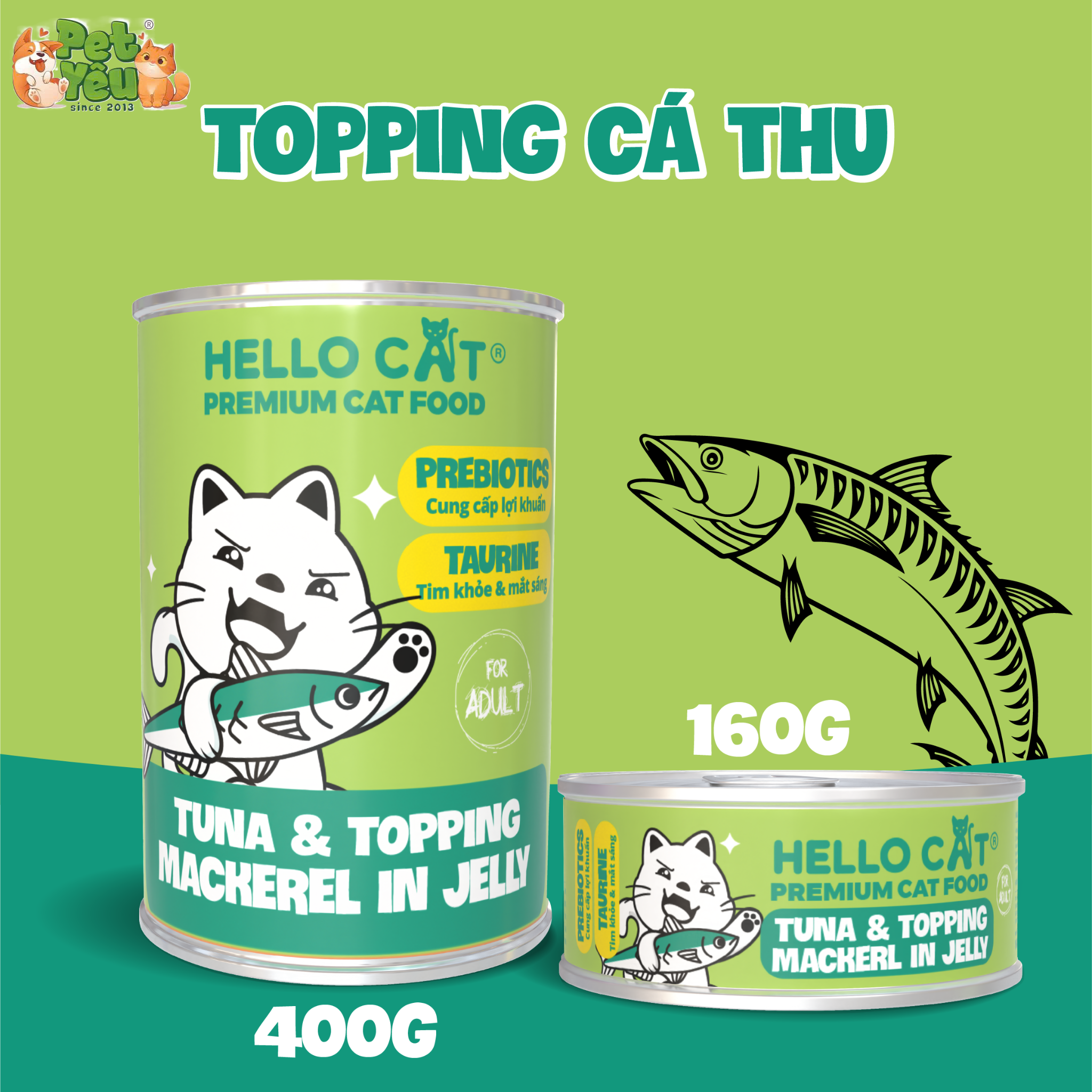 Pate cho mèo HELLO CAT lon 400g