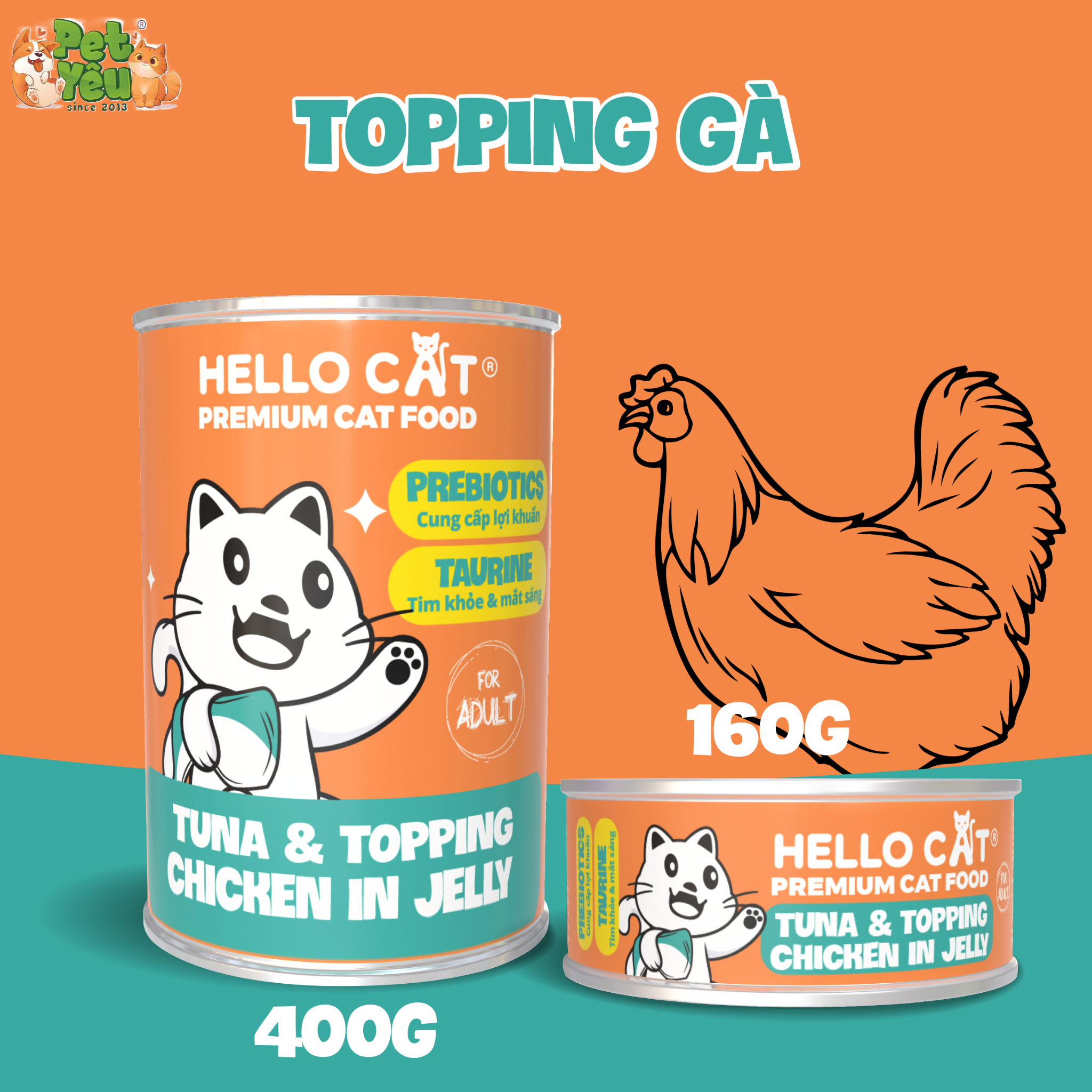 Pate cho mèo HELLO CAT lon 400g