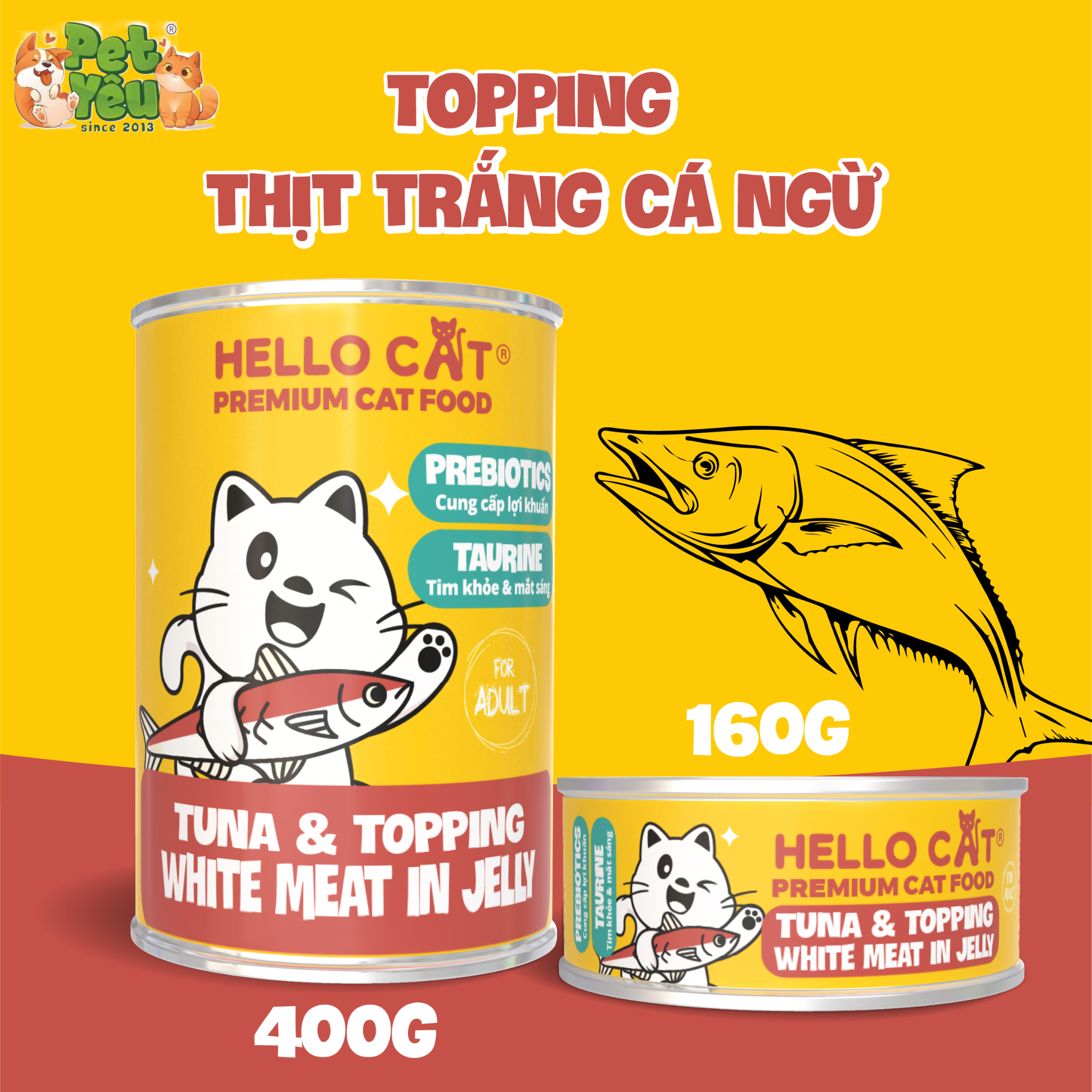 Pate cho mèo HELLO CAT lon 400g