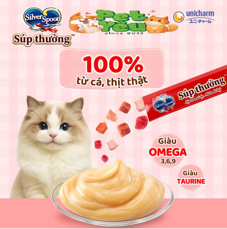 Súp thưởng cho mèo Silver Spoon- Túi 56G (14Gx 4 gói)