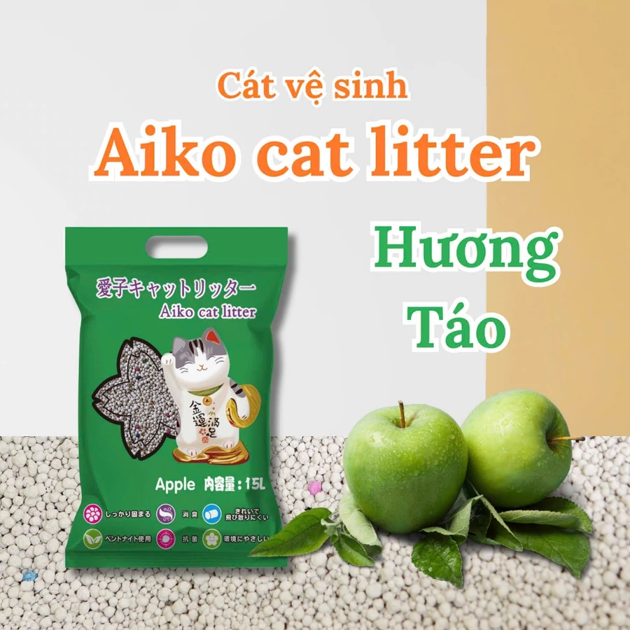 Cát đất sét Aiko Cat Litter 15L