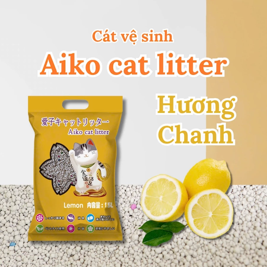 Cát đất sét Aiko Cat Litter 15L