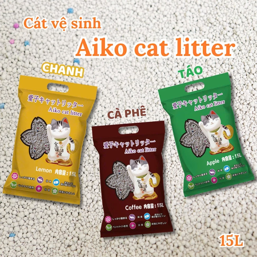 Cát đất sét Aiko Cat Litter 15L