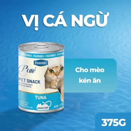 Pate cho mèo từ 3 tháng tuổi FAENBEI- Lon 375G