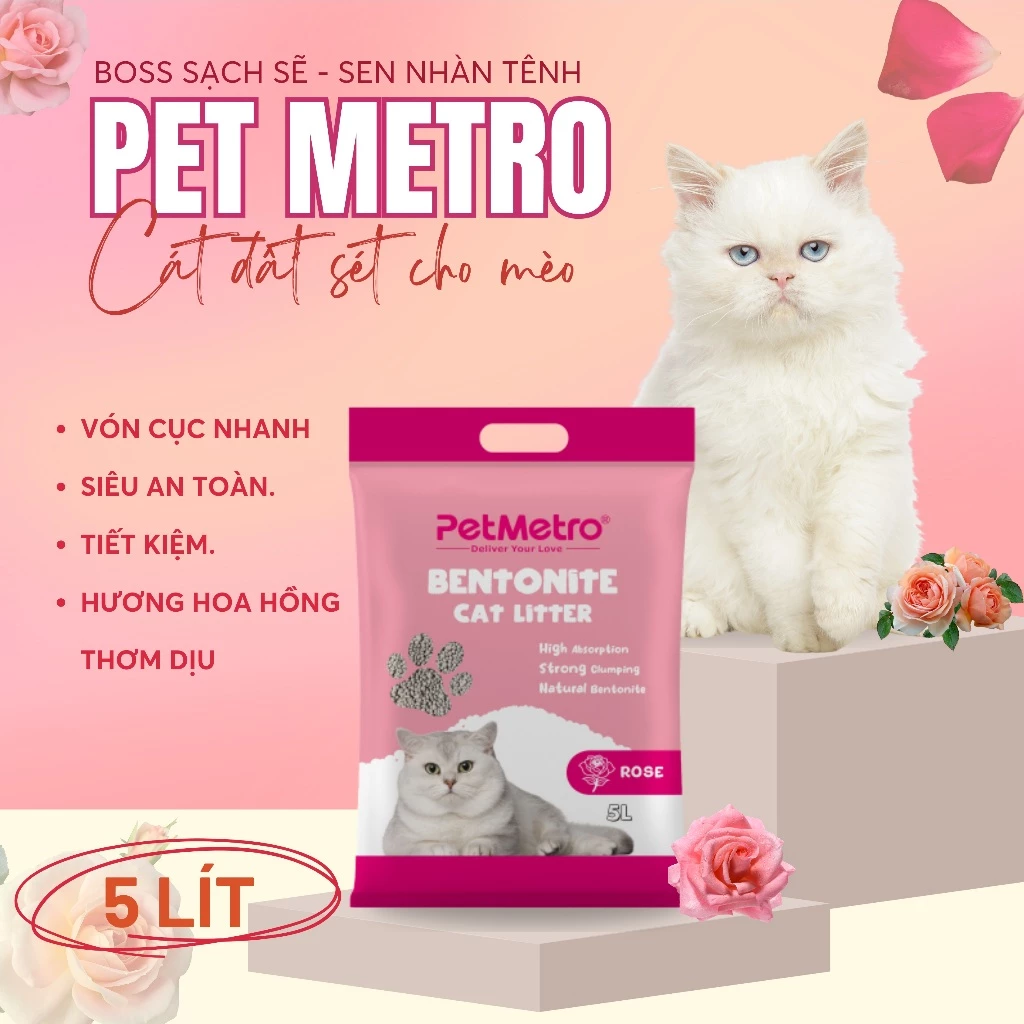 Cát đất sét PET METRO cho mèo