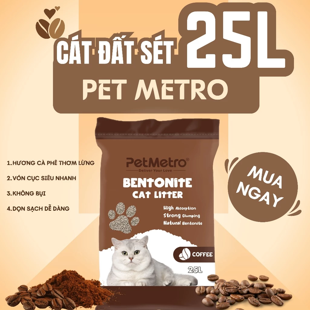 Cát đất sét PET METRO cho mèo