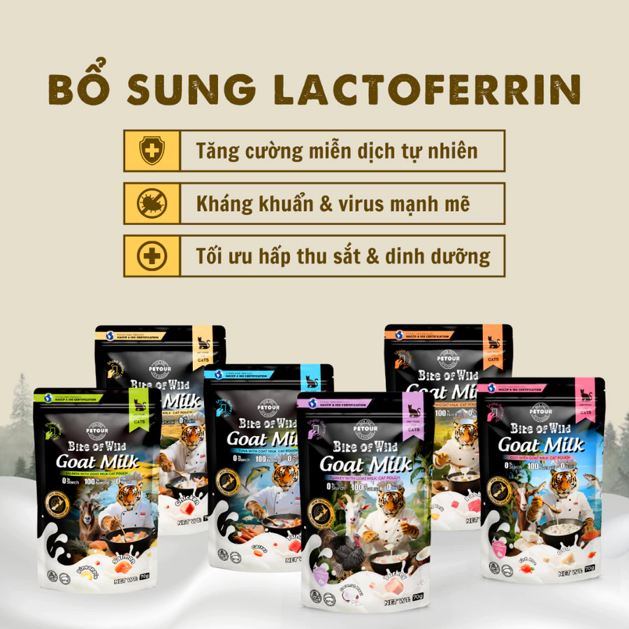 Pate mèo Bite Of Wild Dòng Sữa Dê (Túi 70g)