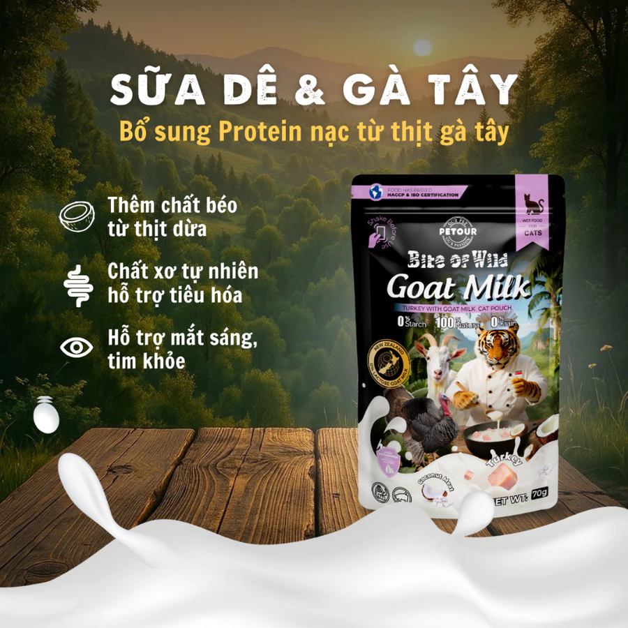Pate mèo Bite Of Wild Dòng Sữa Dê (Túi 70g)