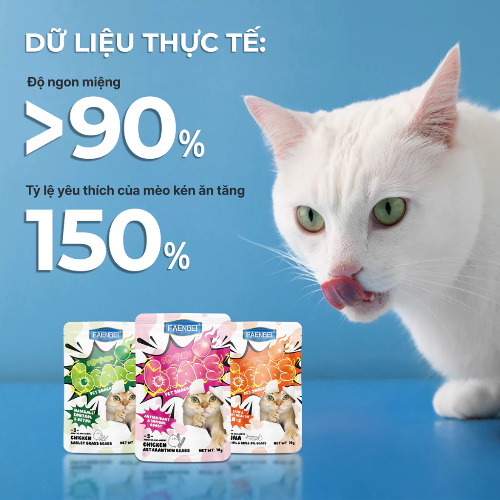 Pate Viên tinh thể chức năng FAENBEI cho mèo từ 3 tháng tuổi -  Túi 70G
