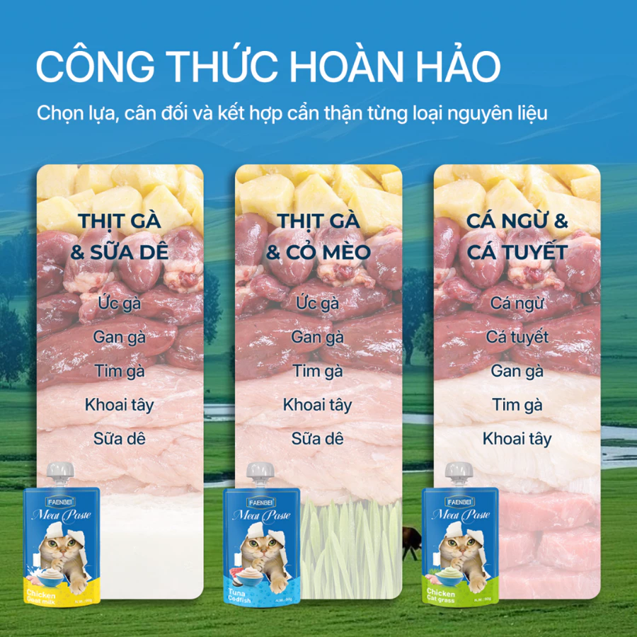Pate nắp vặn cho mèo FAENBEI 90G