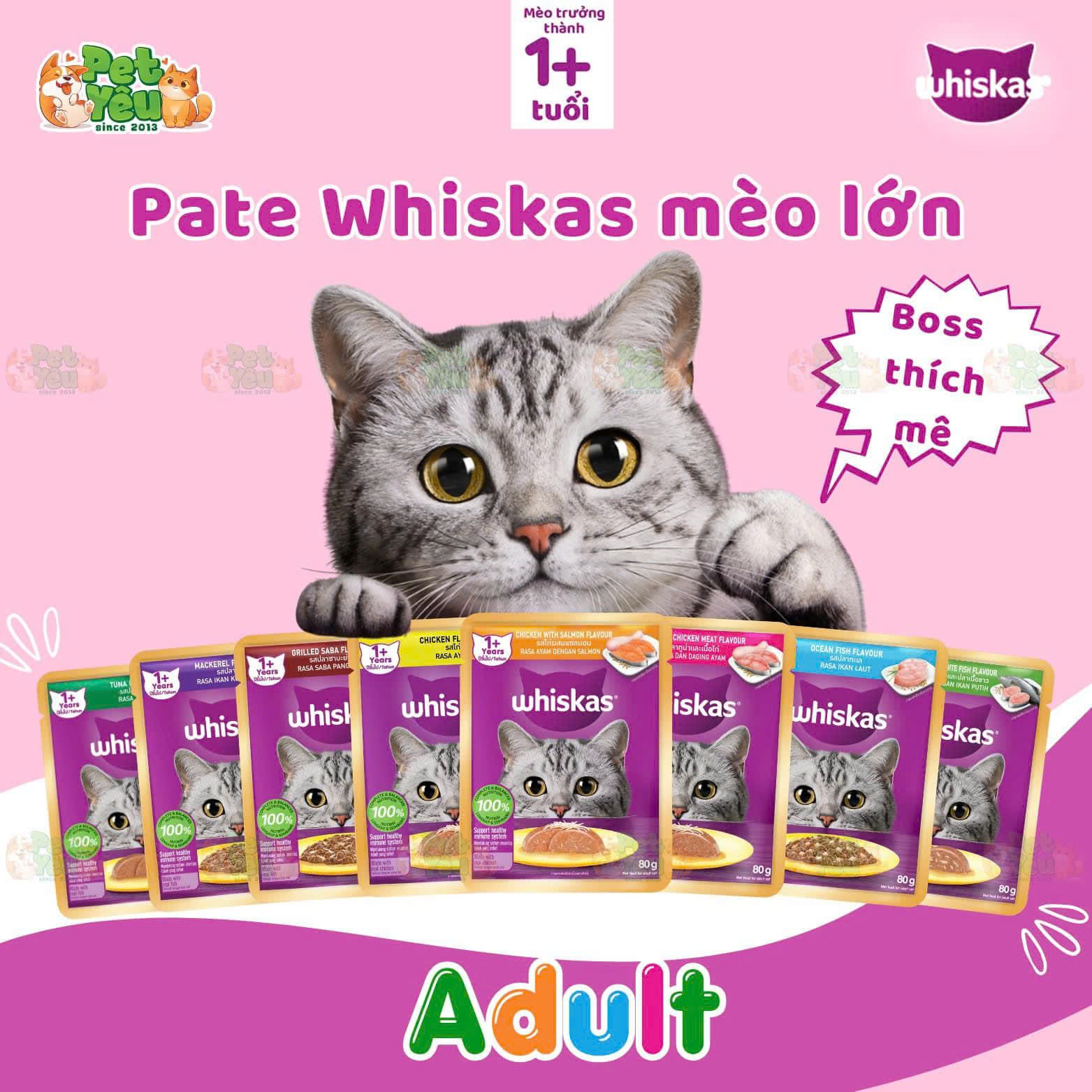 PATE WHISKAS CHO MÈO-TÚI 80G