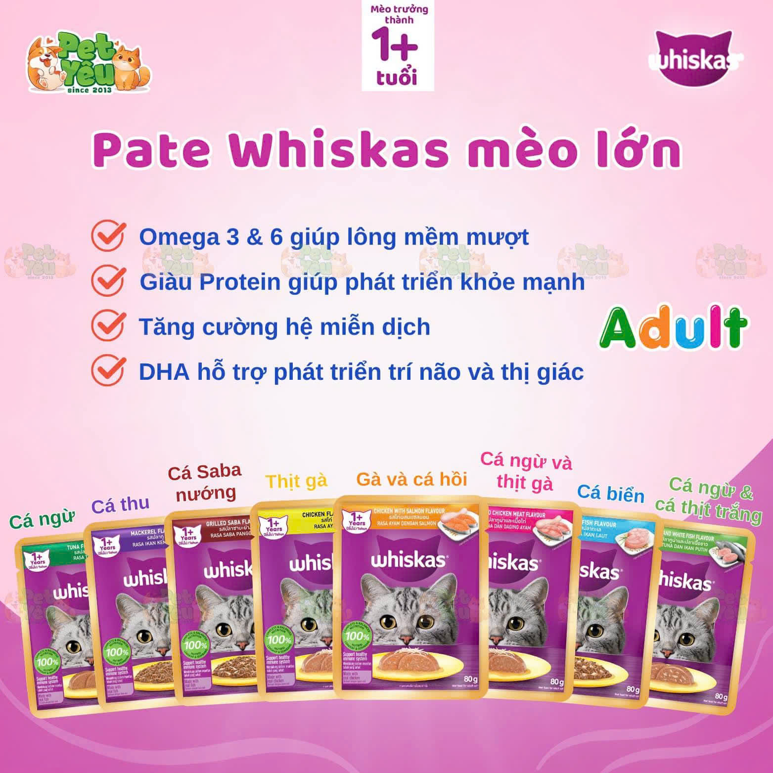 PATE WHISKAS CHO MÈO-TÚI 80G
