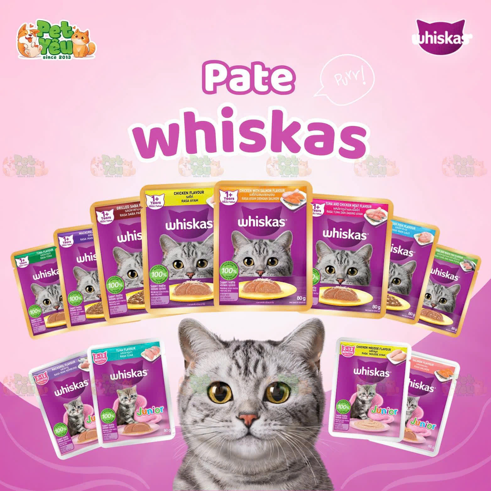 PATE WHISKAS CHO MÈO-TÚI 80G
