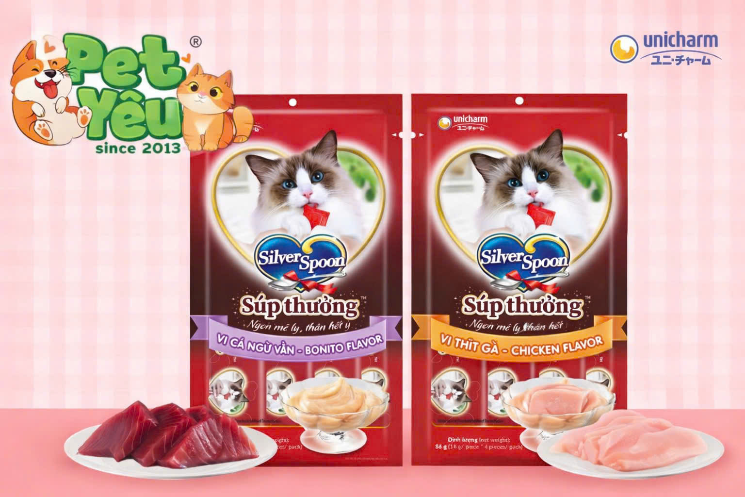 Súp thưởng cho mèo Silver Spoon- Túi 56G (14Gx 4 gói)