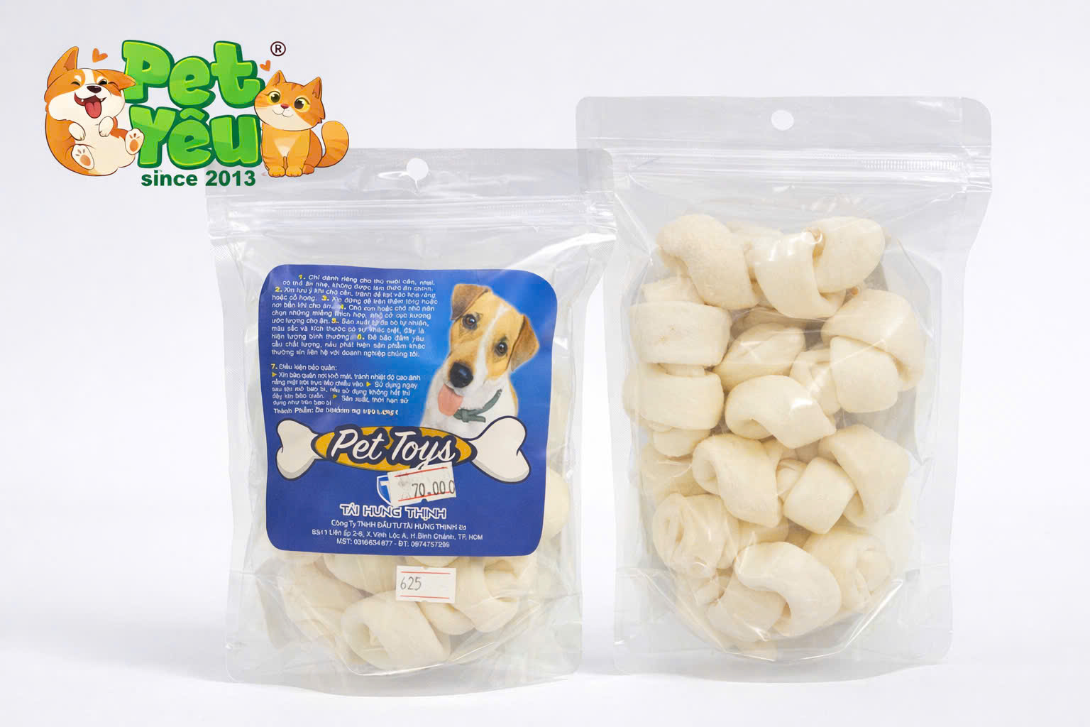 Xương Gặm Da Bò Tài Hưng Thịnh Cho Cún Cưng