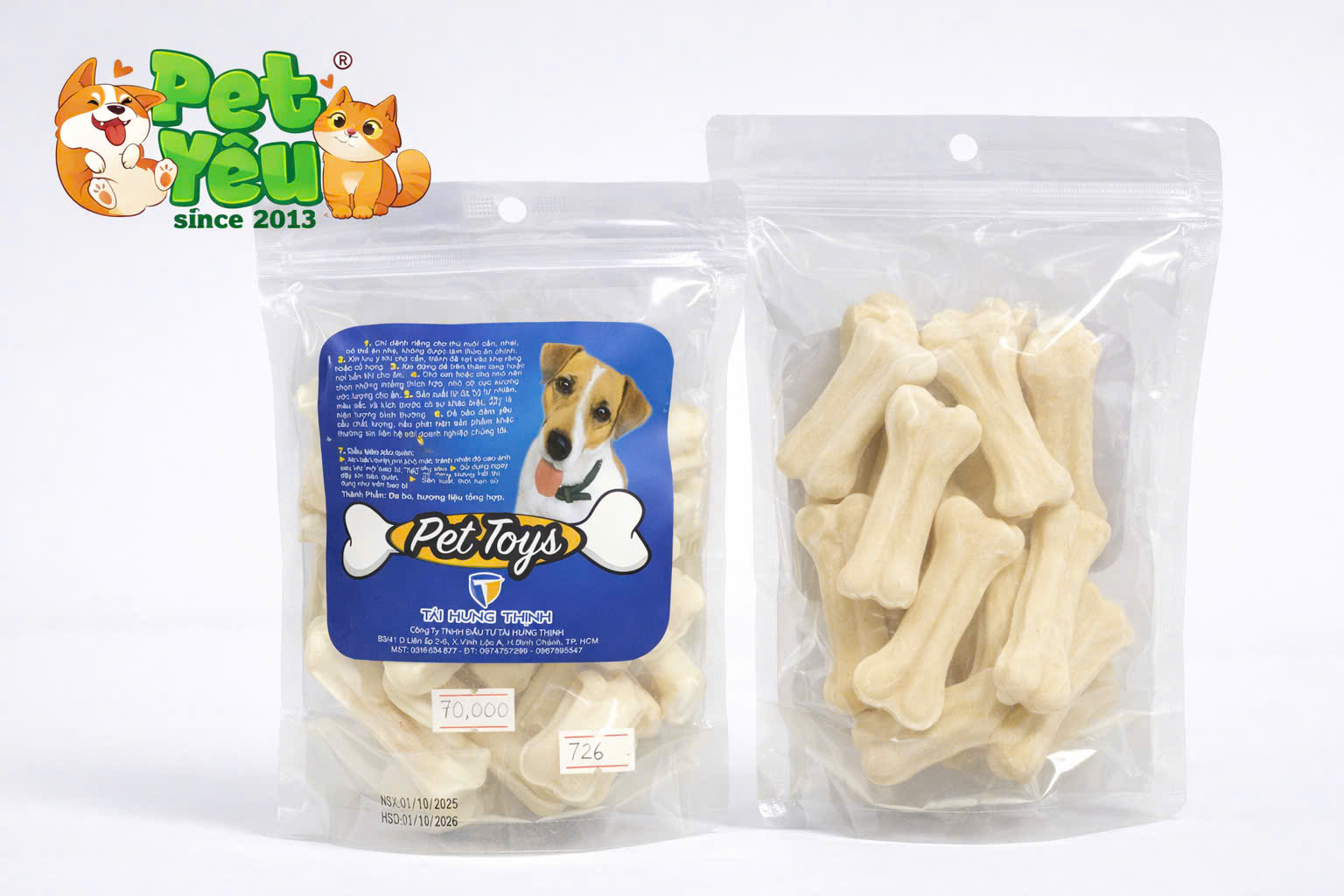 Xương Gặm Da Bò Tài Hưng Thịnh Cho Cún Cưng