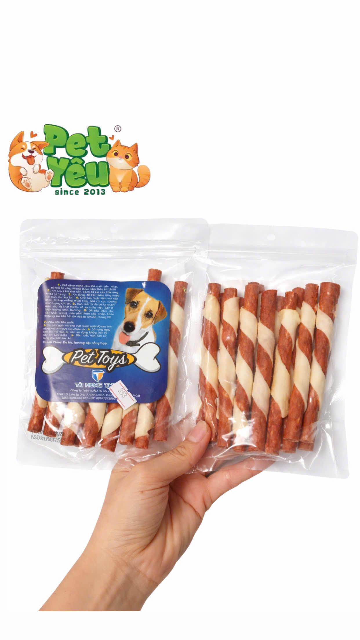 Xương Gặm Da Bò Tài Hưng Thịnh Cho Cún Cưng