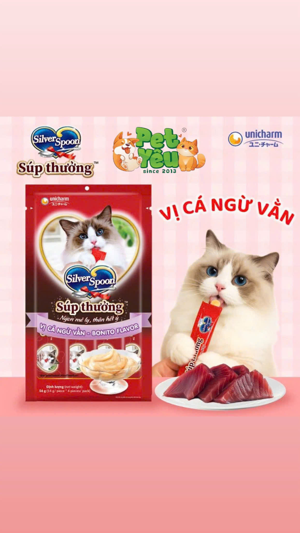 Súp thưởng cho mèo Silver Spoon- Túi 56G (14Gx 4 gói)